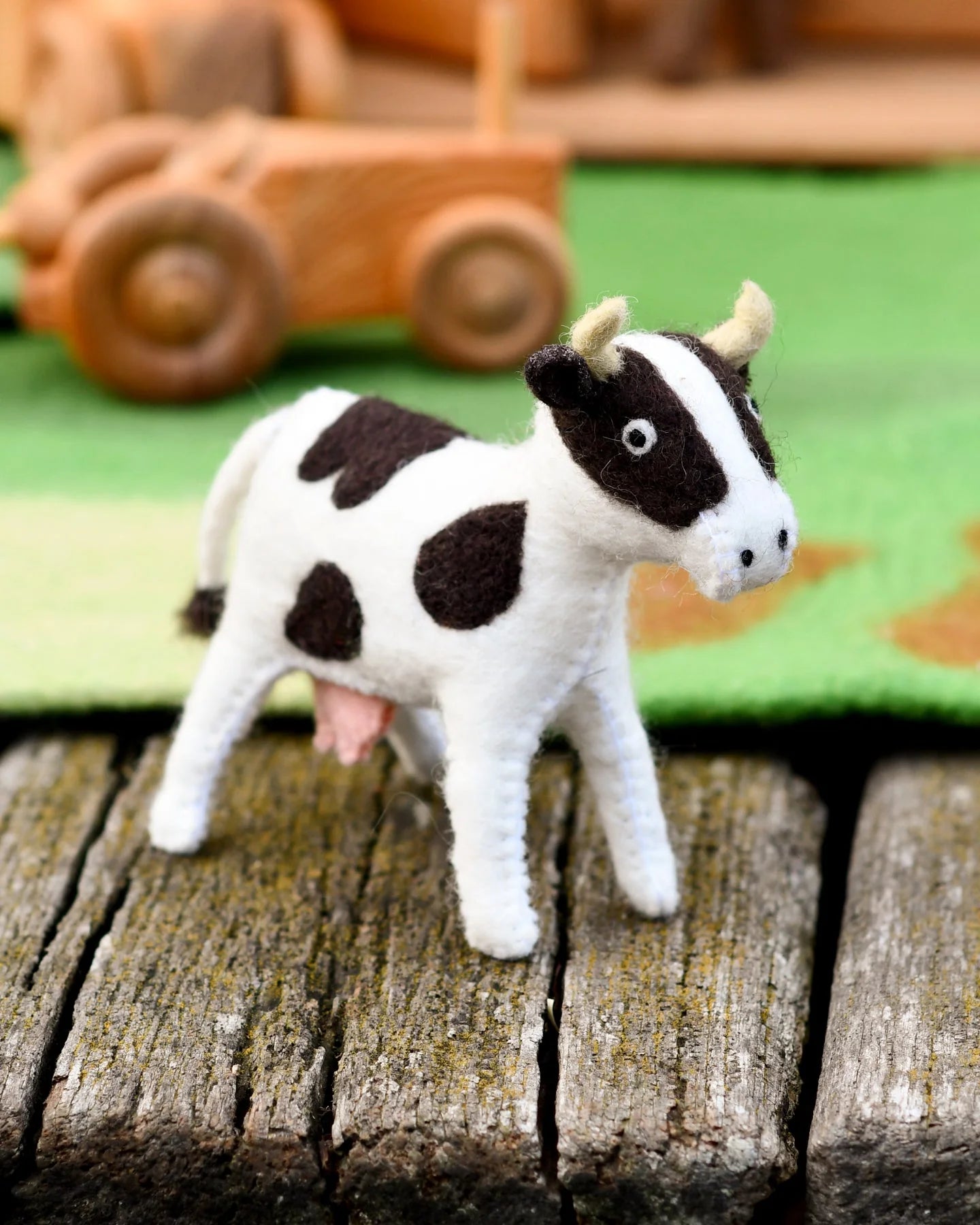 Felt Cow Farm animal toy-New arrivals-Little Fish Co.