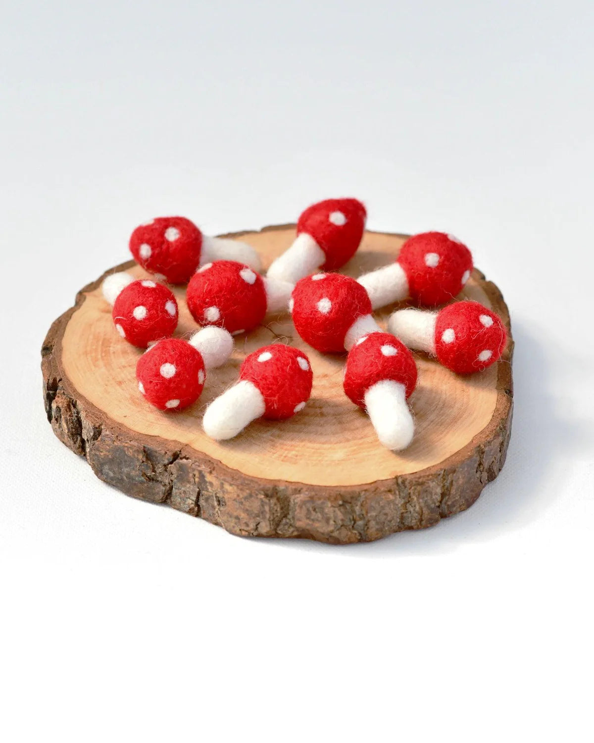 Felt Red Mushrooms - set of 5-Little Fish Co.