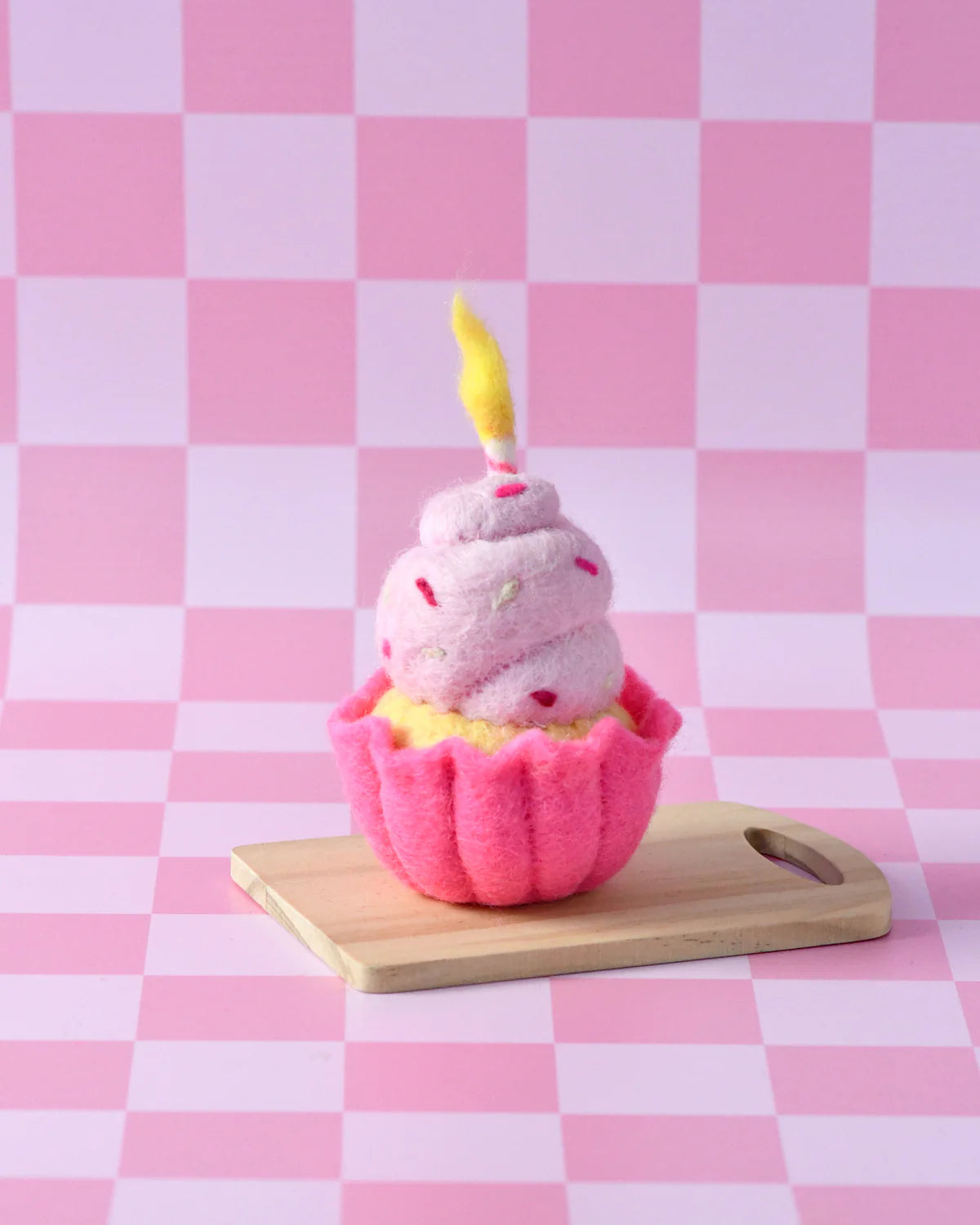 felt Giant vanilla cupcake with candle-Fun-Little Fish Co.