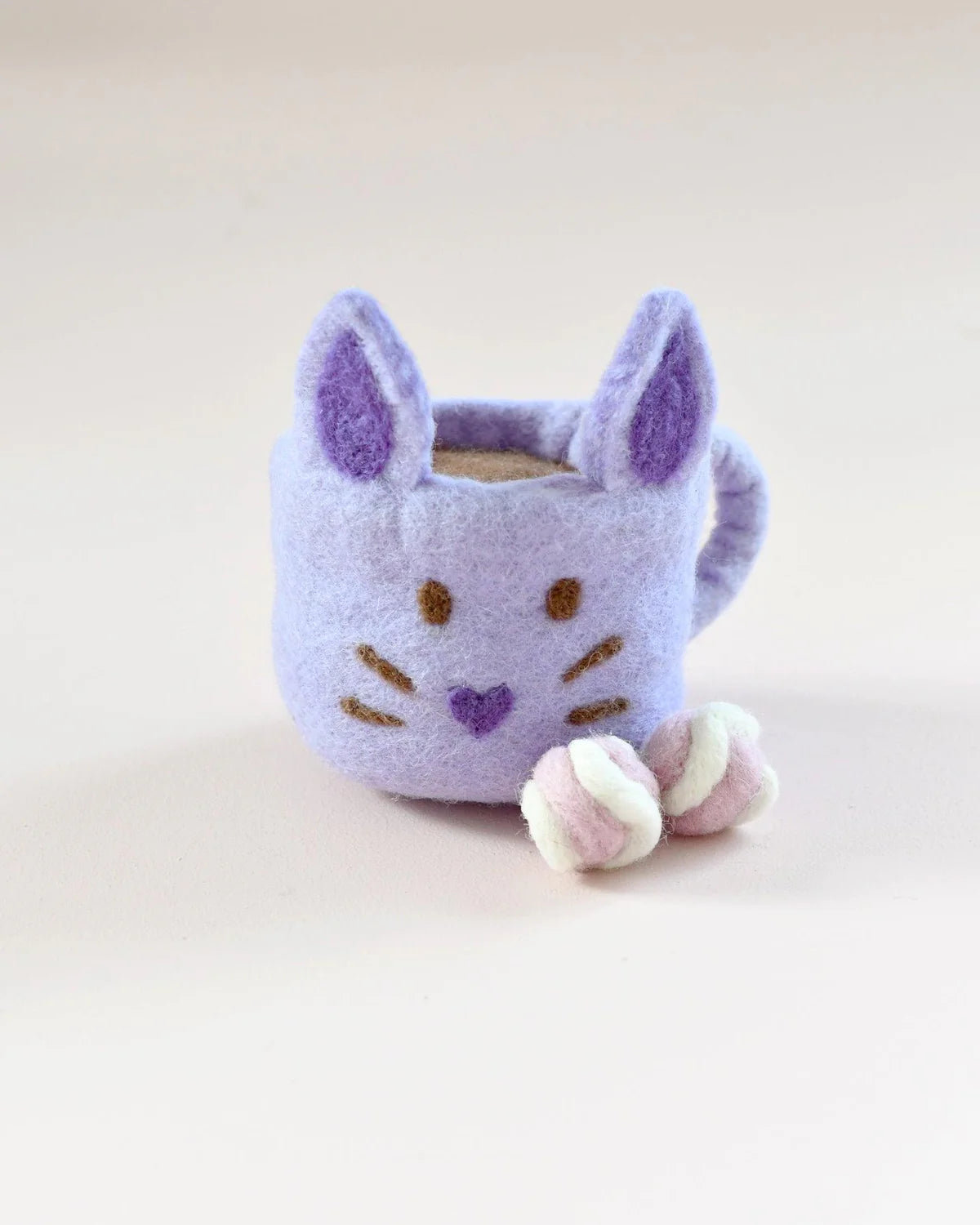 Lilac Felt Easter hot chocolate mug with Marshmallows-Little Fish Co.