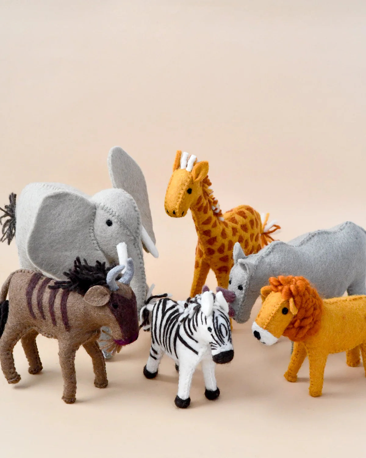 Felt Safari animal toys Set of 6-Top 30 Felt-Little Fish Co.