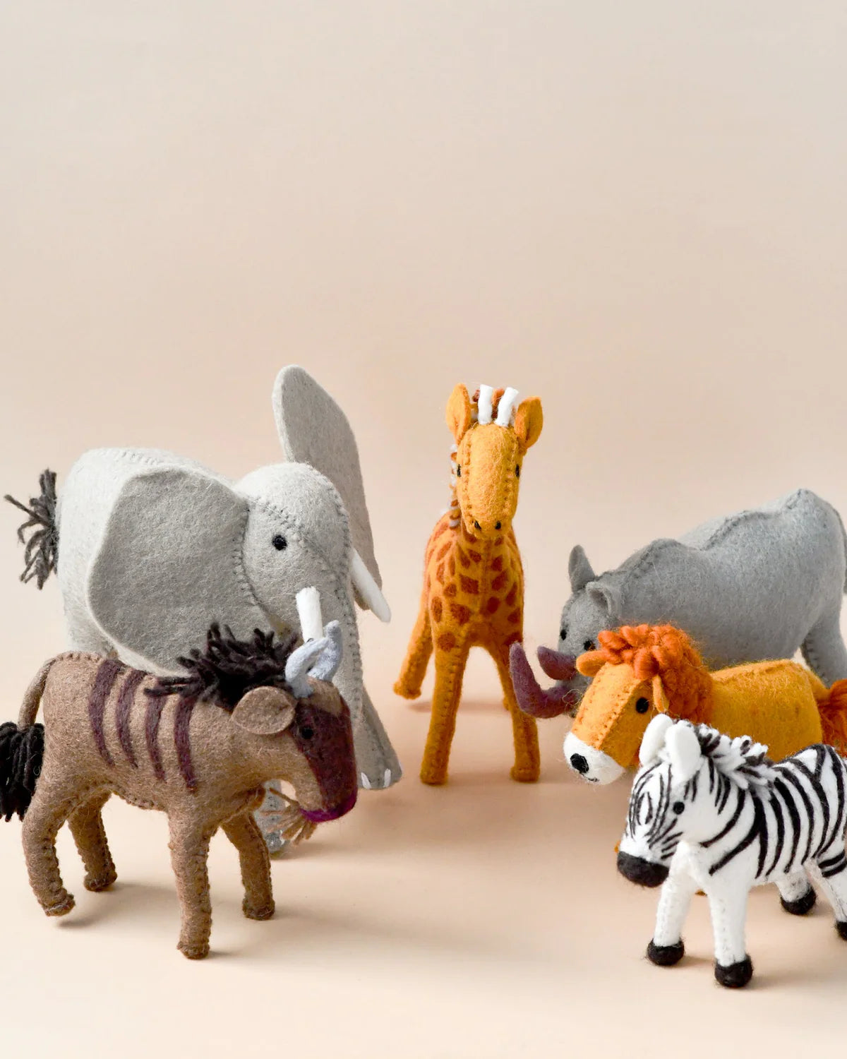 Felt Safari animal toys Set of 6-Top 30 Felt-Little Fish Co.