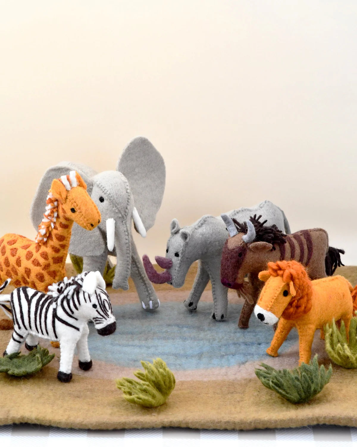 Felt Safari animal toys Set of 6-Top 30 Felt-Little Fish Co.