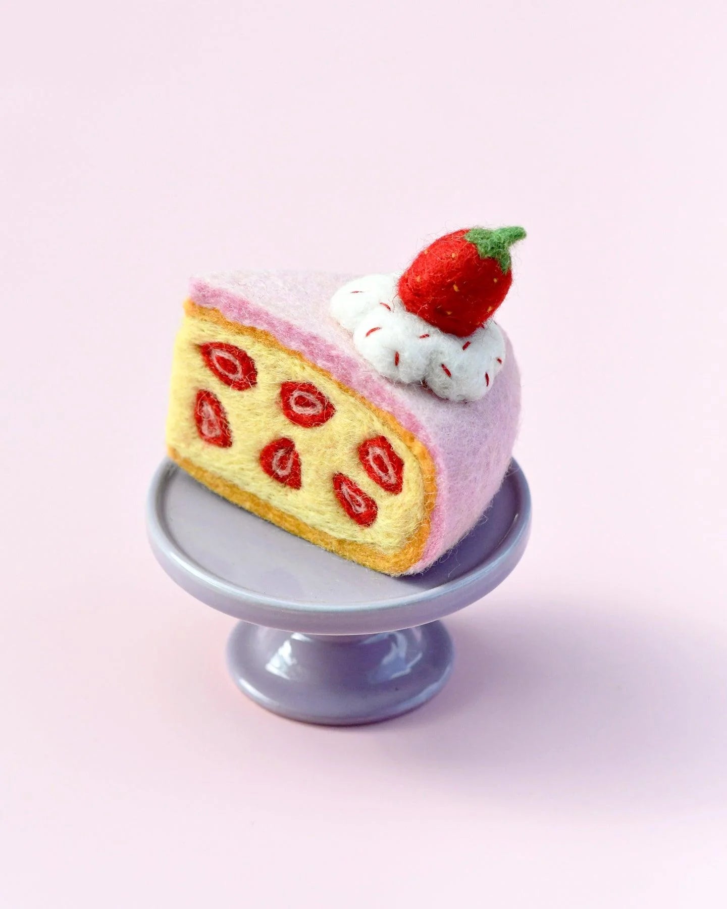 Felt Strawberry Torte cake slice