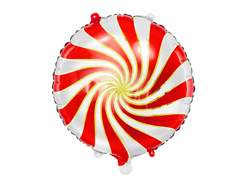 Red Peppermint foil balloon 35cm-Little Fish Co.
