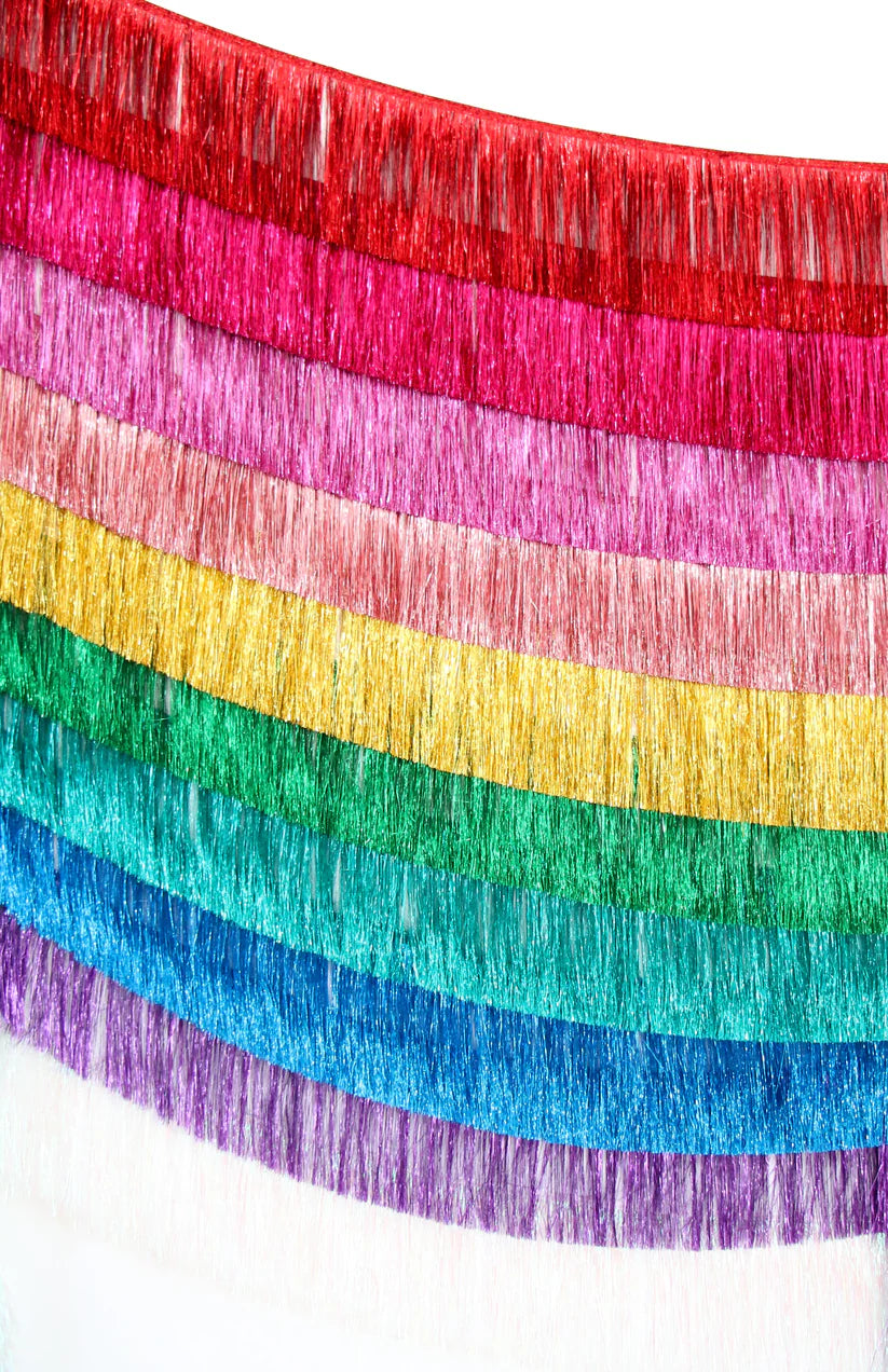 Tinsel Fringe Streamer Garland - assorted colours