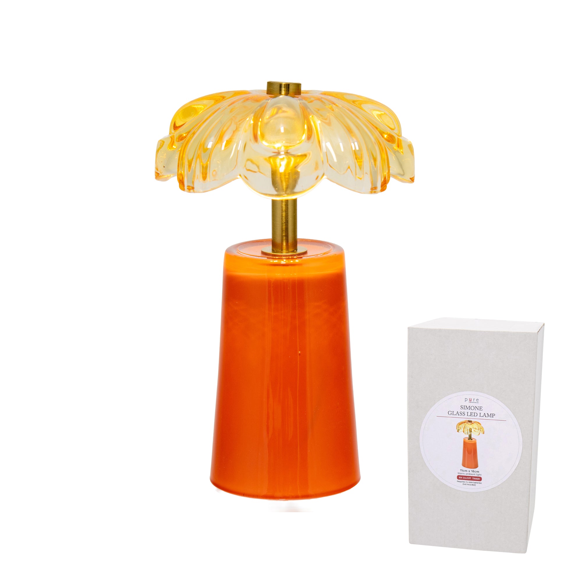 Orange flower lamp