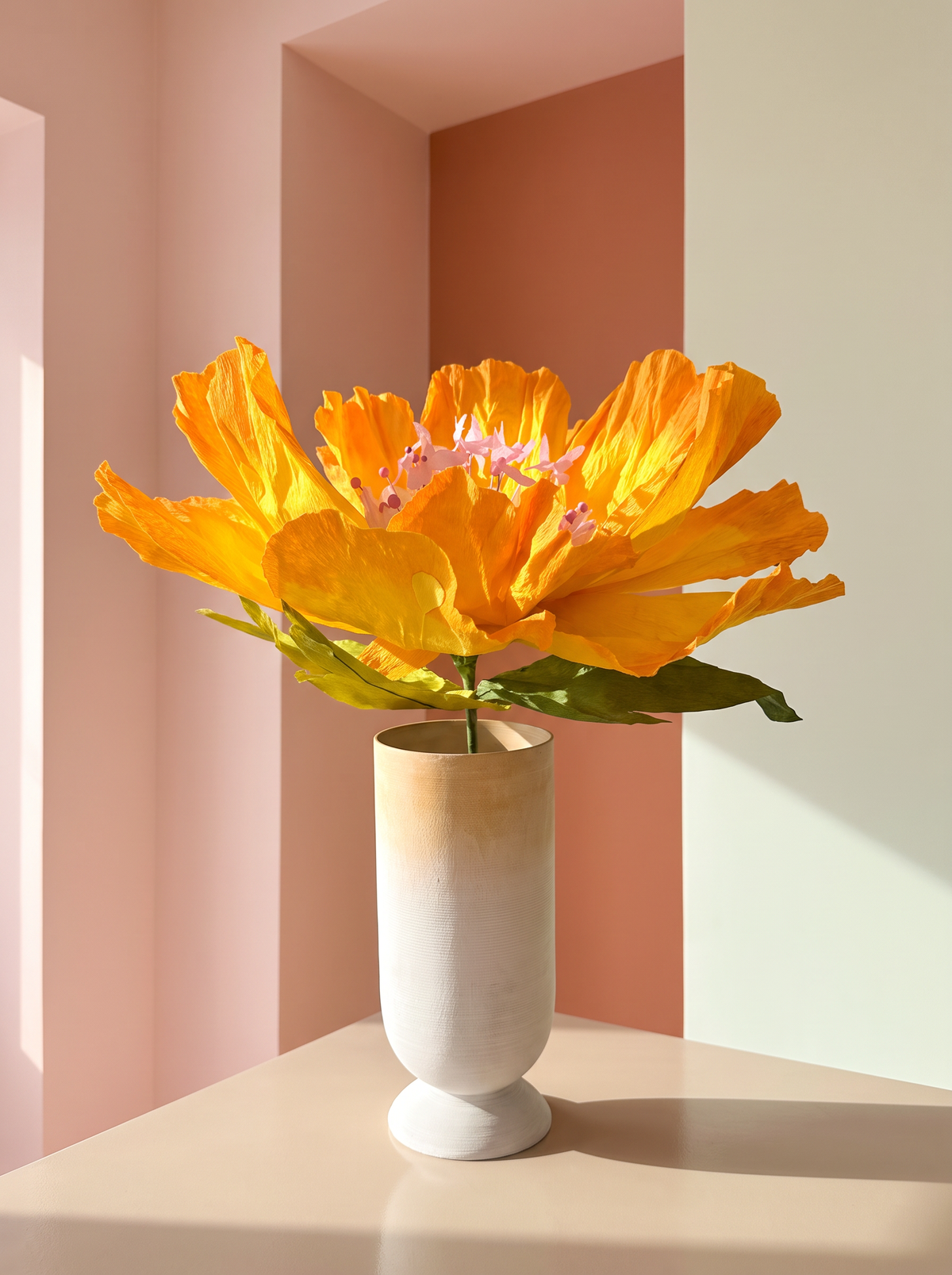 Handmade Paper Dancing flower - Yellow