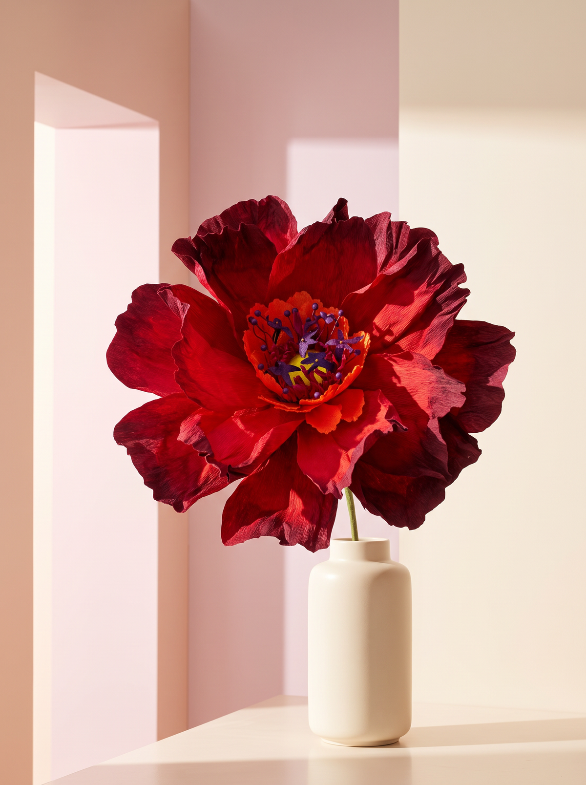 Handmade Paper Dancing flower - Red