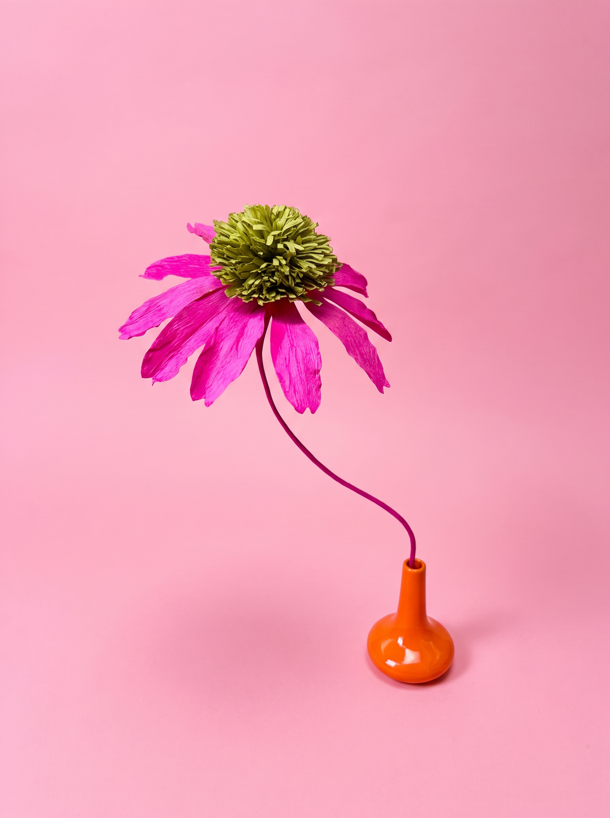 Handmade Paper Echinacea - Hot Pink