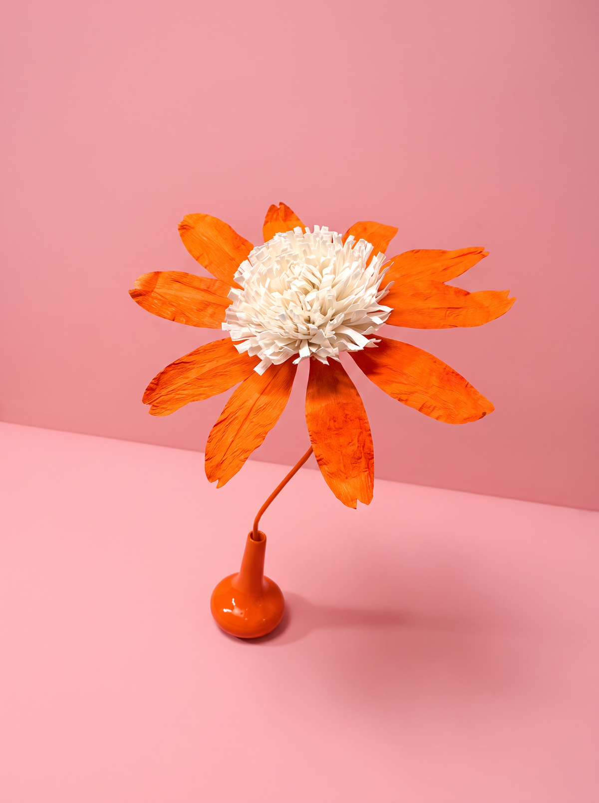 Handmade Paper Echinacea - Orange