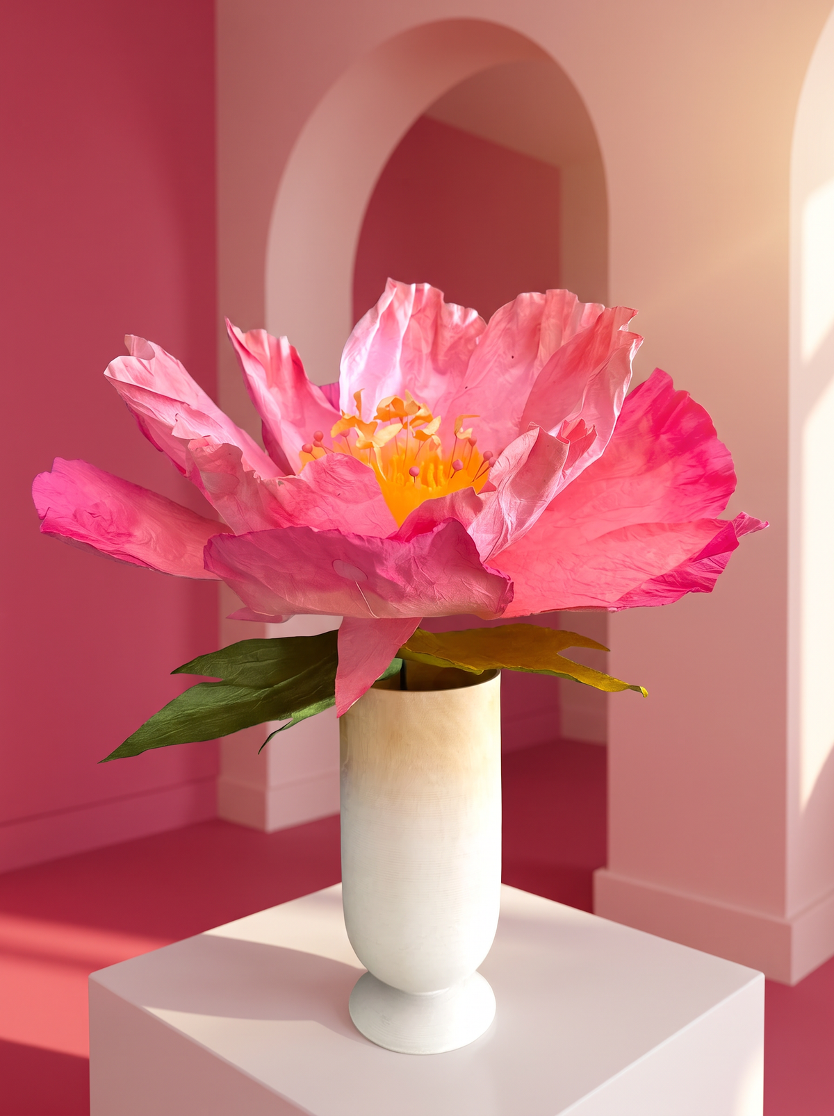 Handmade Paper Dancing flower - Salmon