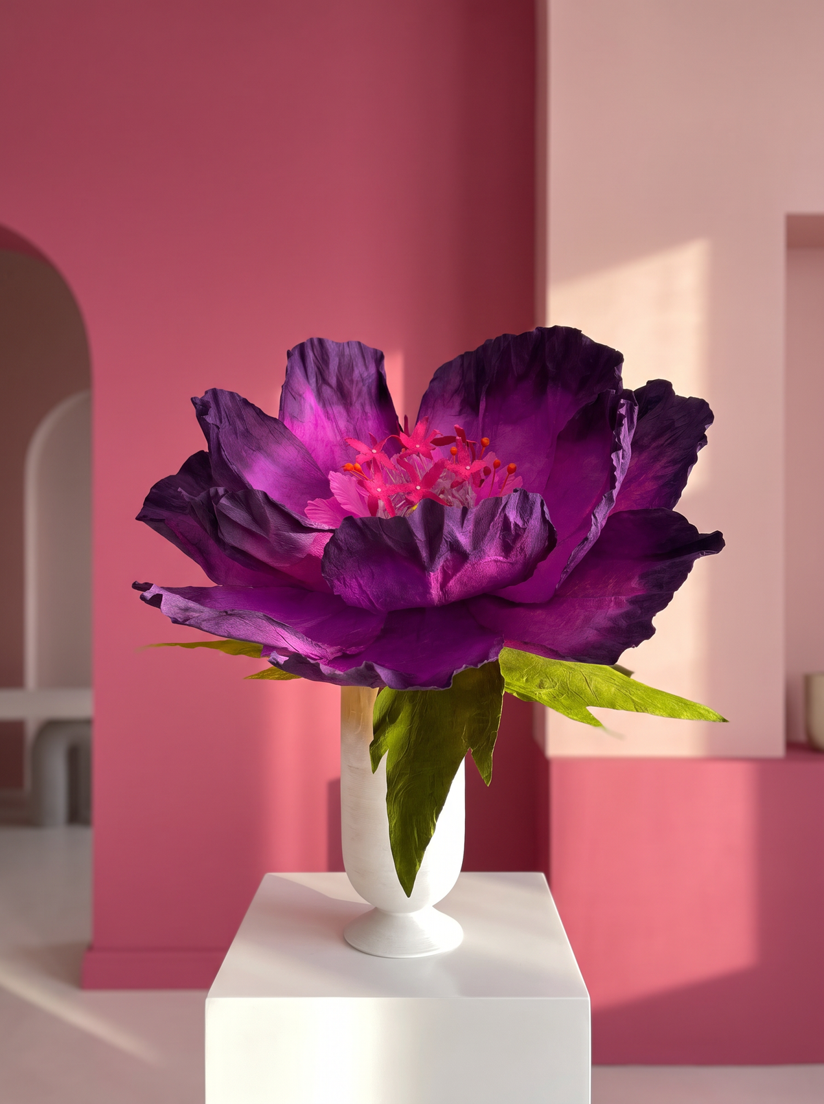 Handmade Paper Dancing flower - Purple