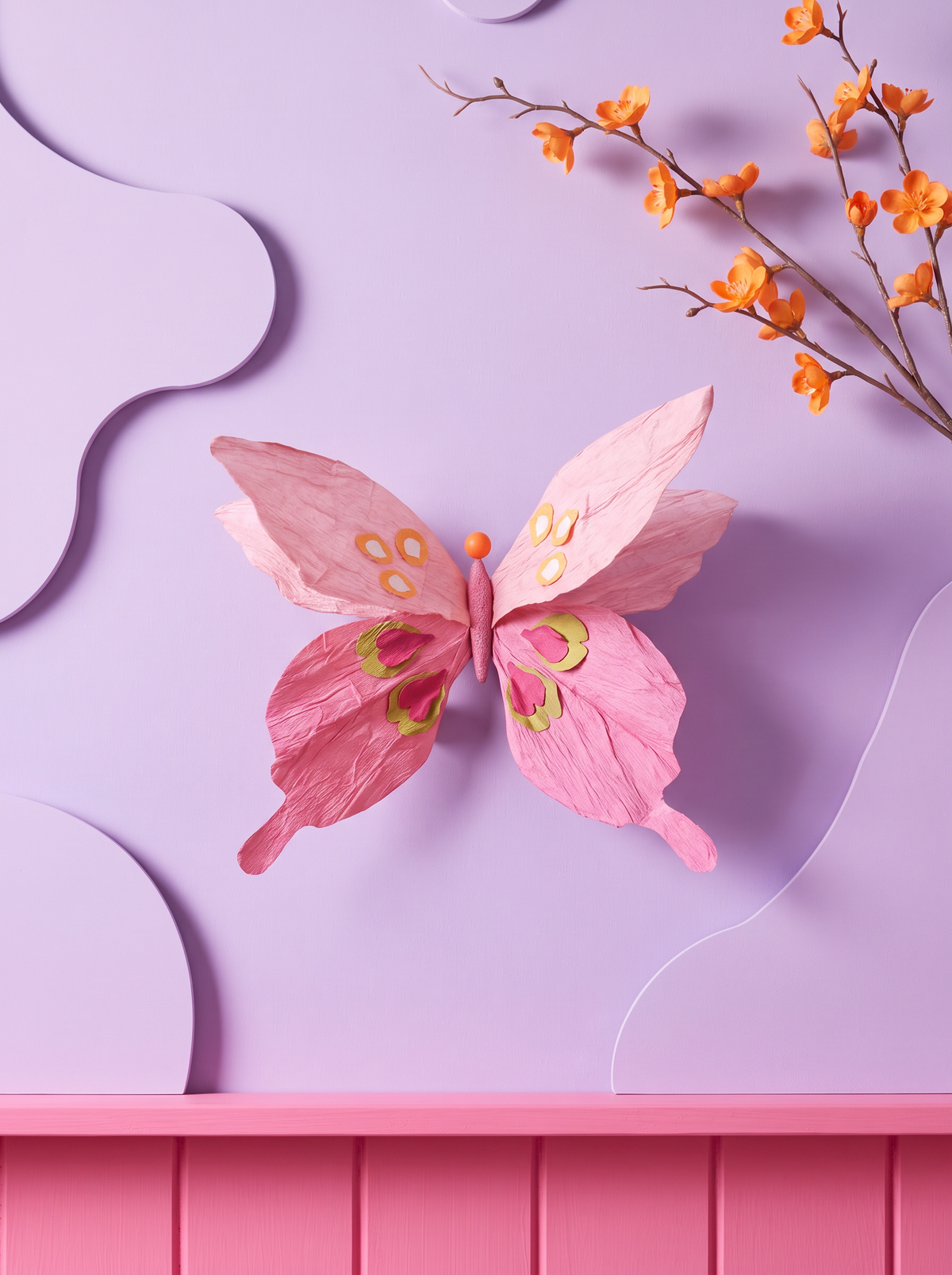 Handmade Paper Dancing Butterfly Pink