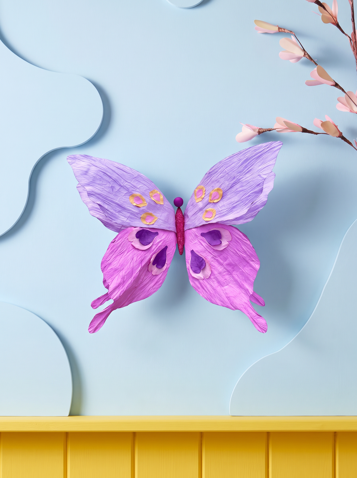 Handmade Paper Dancing Butterfly Purple