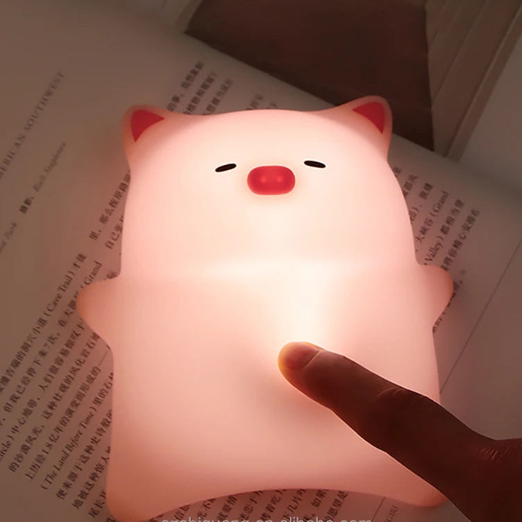 Piggy on Back Silicon night light