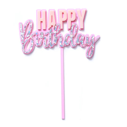 Happy Birthday Cake Topper (various colours)-Little Fish Co.