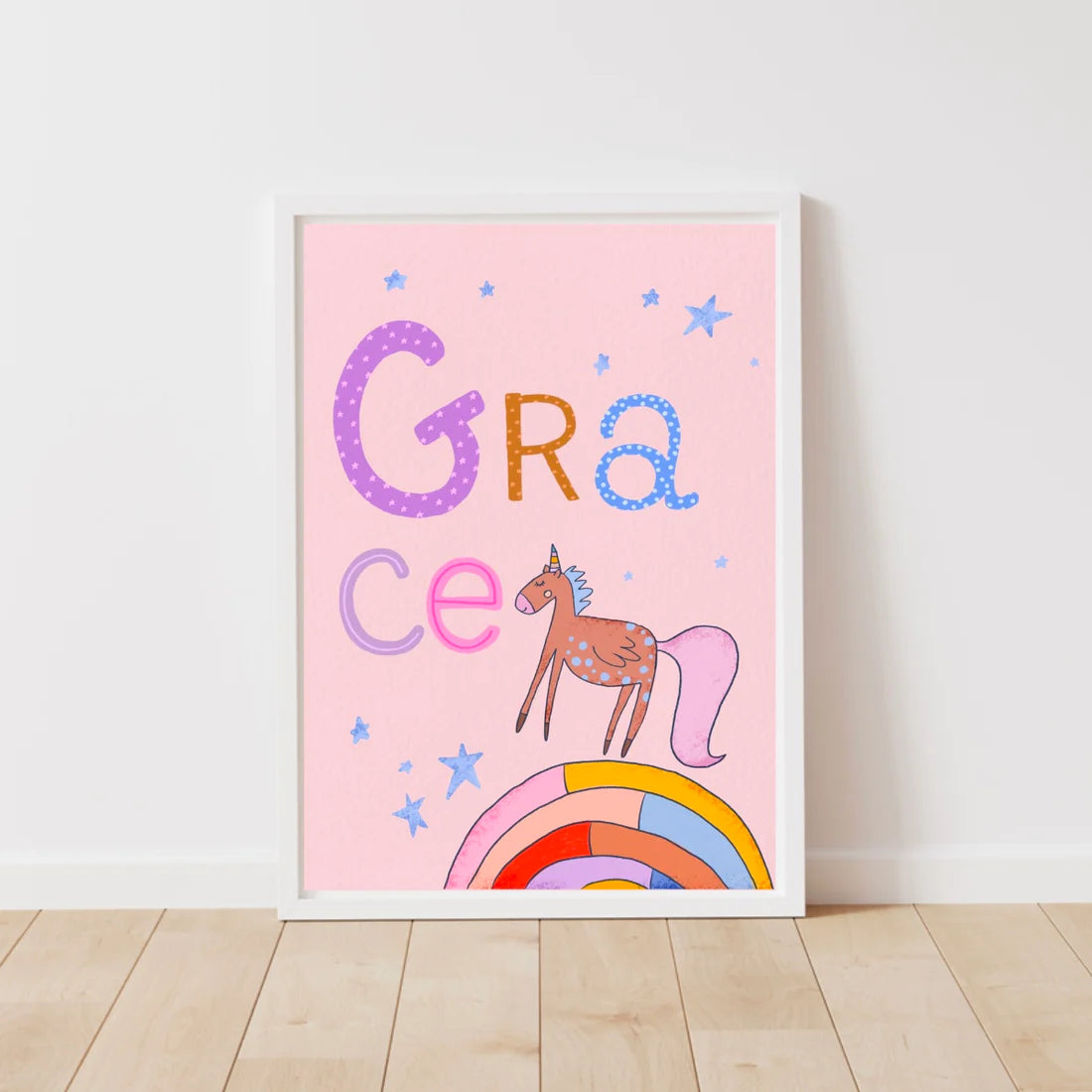 Custom Name Print - Rainbows and Unicorns-Little Fish Co.