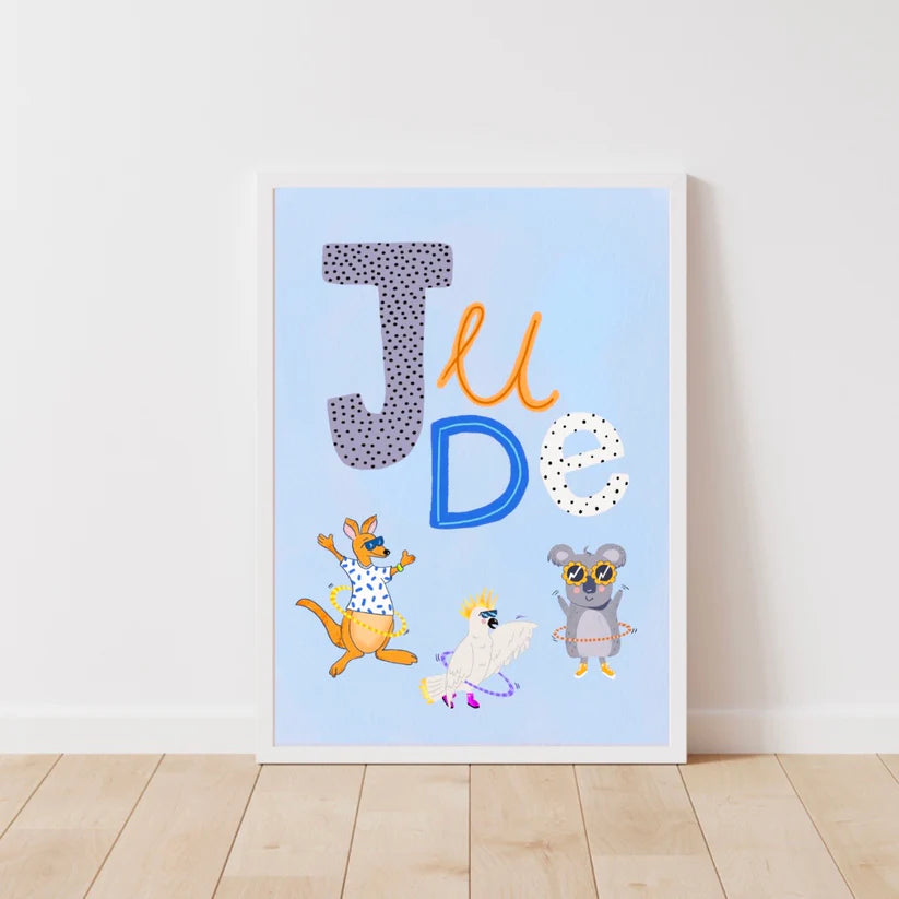 Custom Name Print - Aussie Animals-Little Fish Co.