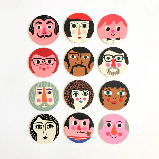 Omm design face coasters-Little Fish Co.