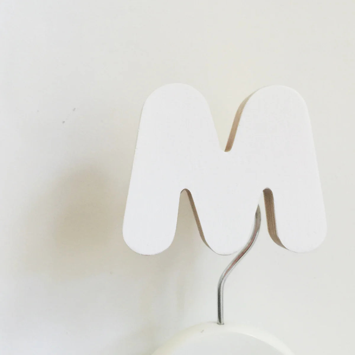 Knobbly Wall Hook - White 'M'
