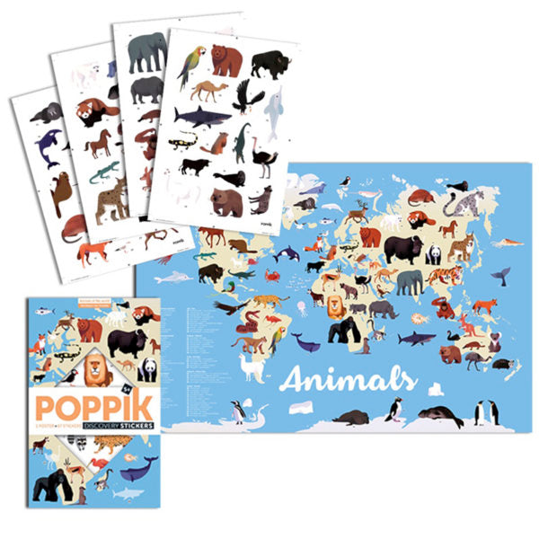 Poppik Discovery Stickers Animals of the world-Little Fish Co.