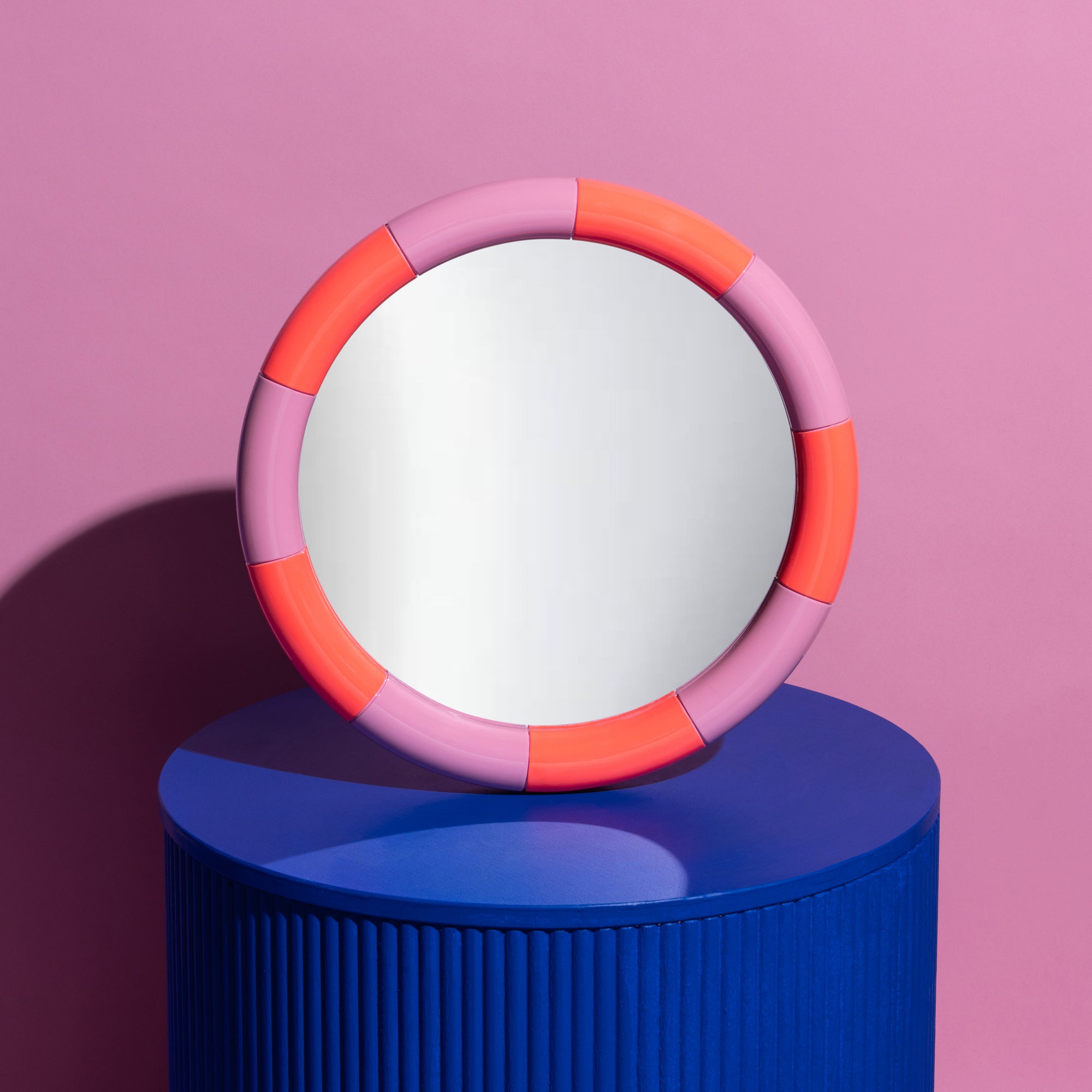 The Cazbah colour block mirror - Pink / Orange gloss Ship November-Little Fish Co.