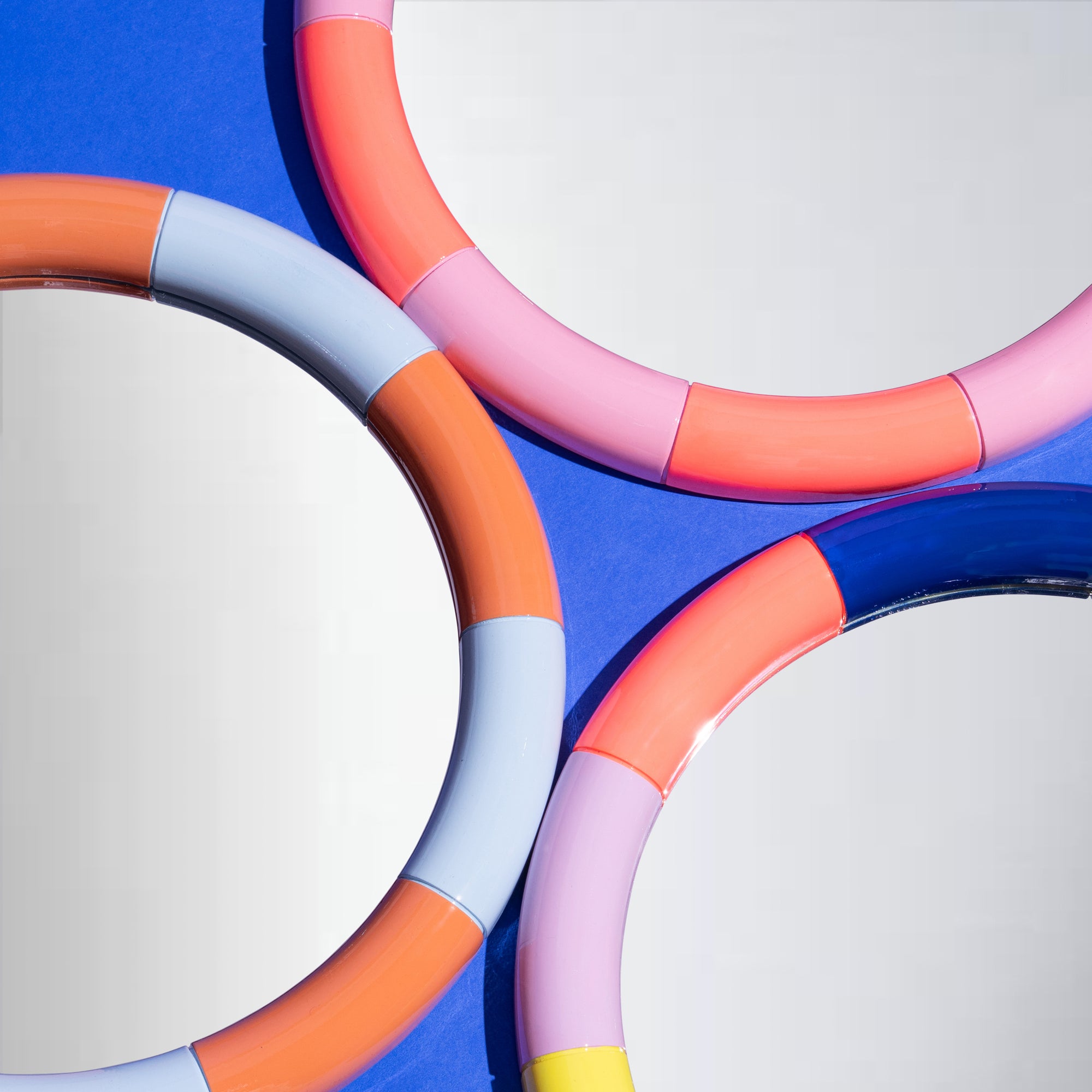 The Cazbah colour block mirror - Multi gloss Ship November-Little Fish Co.