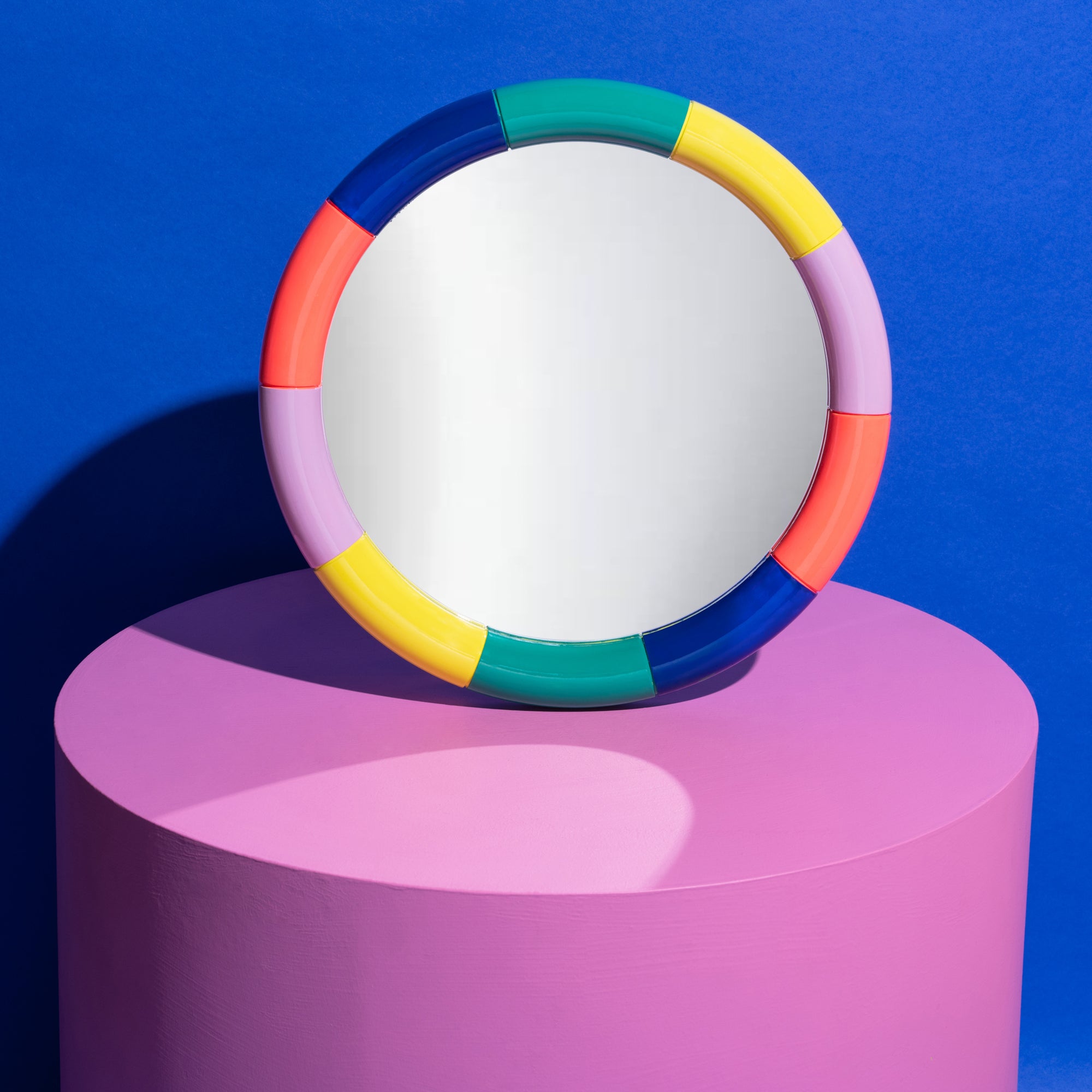 The Cazbah colour block mirror - Multi gloss Ship November-Little Fish Co.