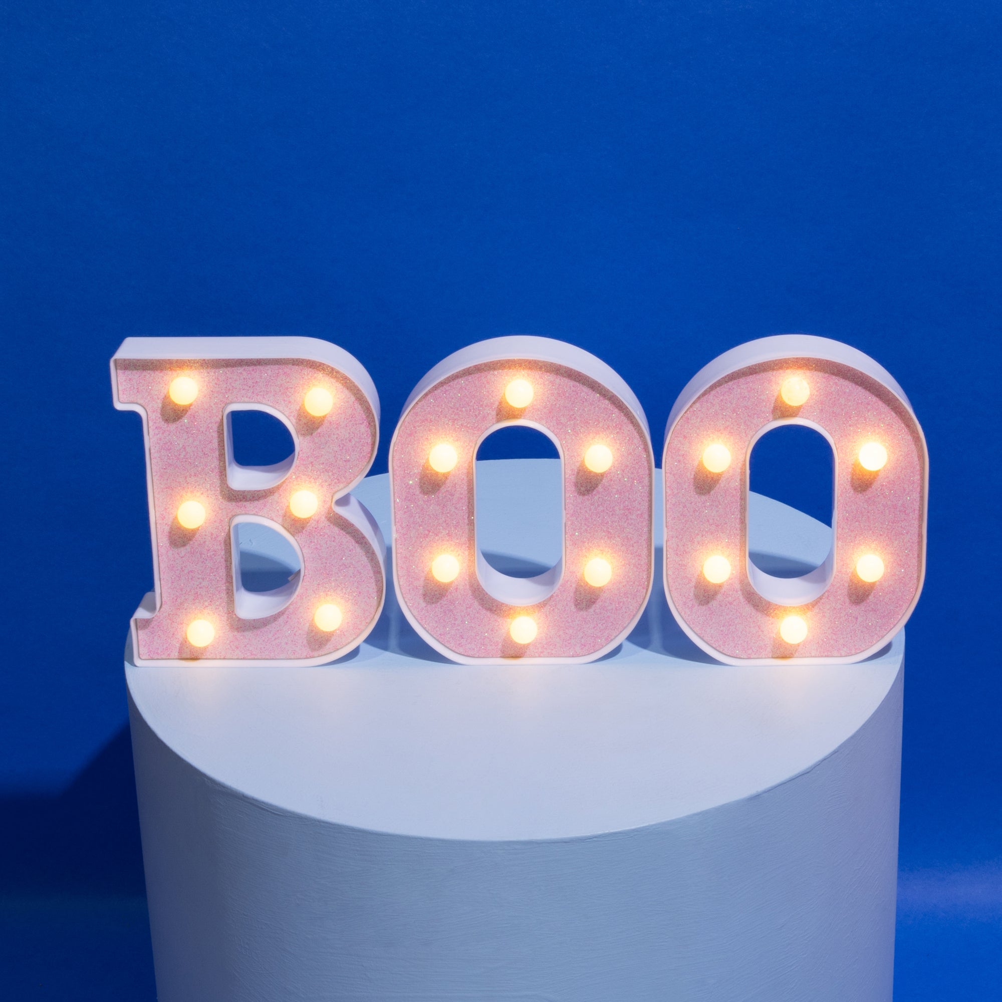 Pink Glitter Light Up "BOO" Sign-New Arrivals 2025-Little Fish Co.