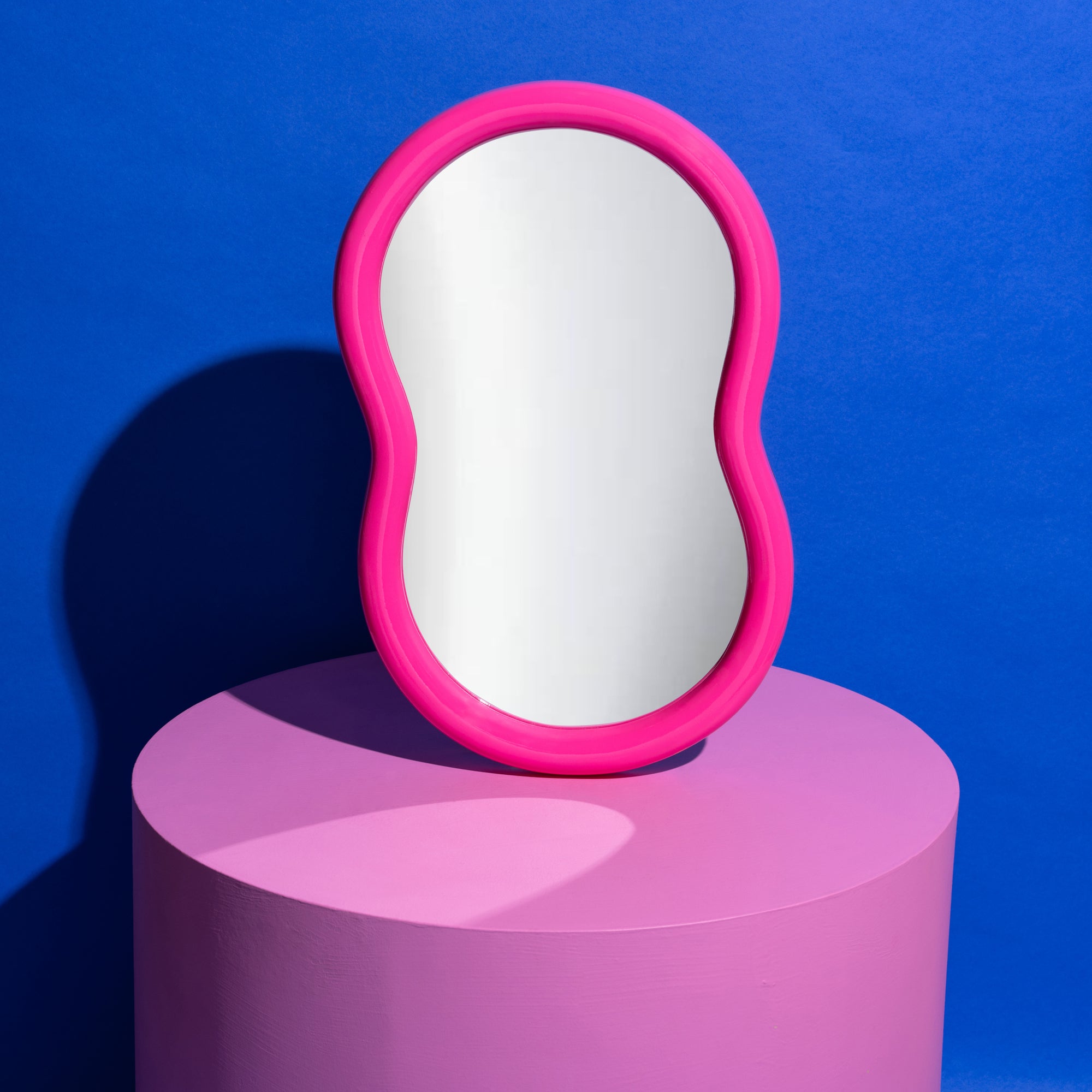 The Waldorf Jelly bean mirror - Hot Pink gloss Ship November-Little Fish Co.