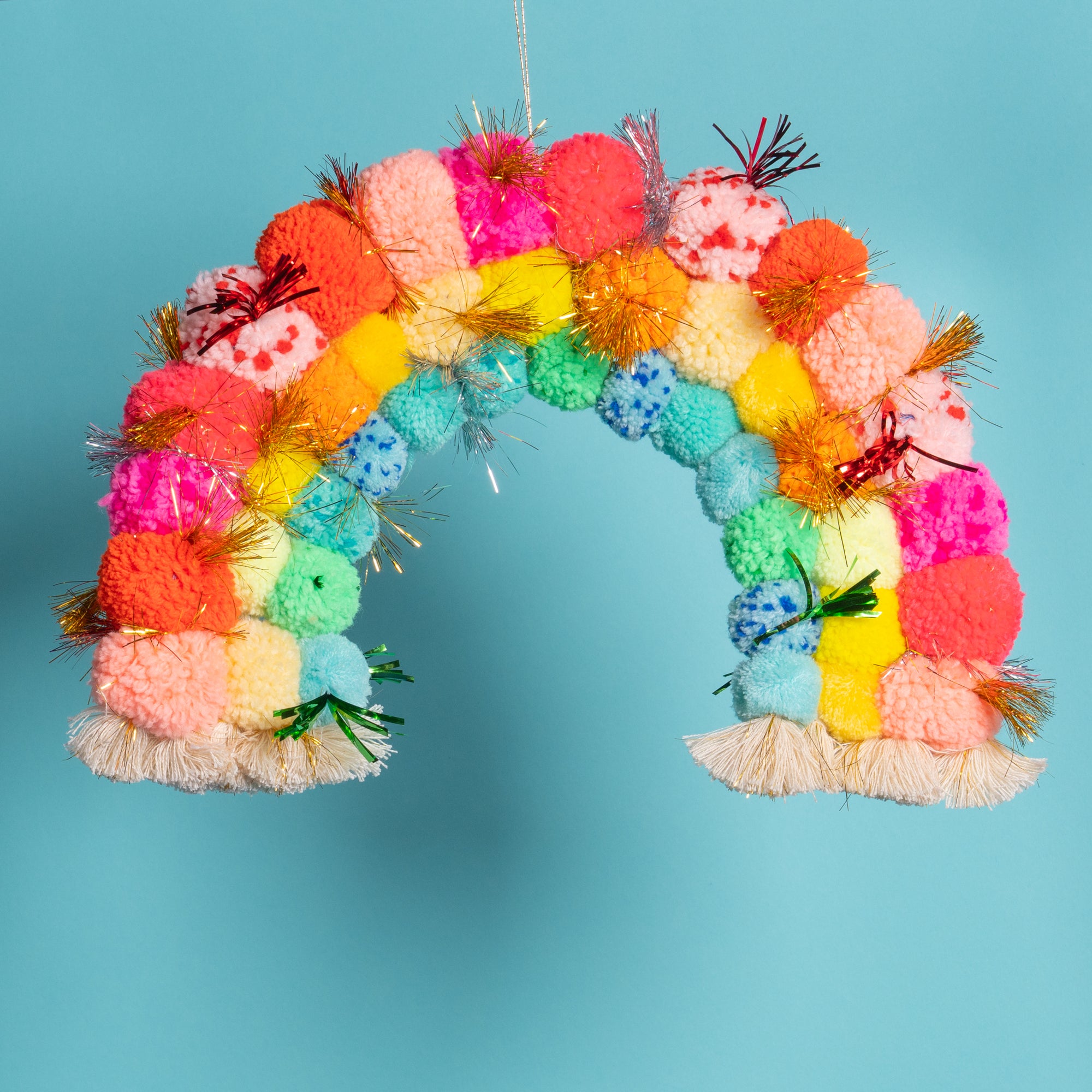 Pom pom rainbow wall hanging-Little Fish Co.