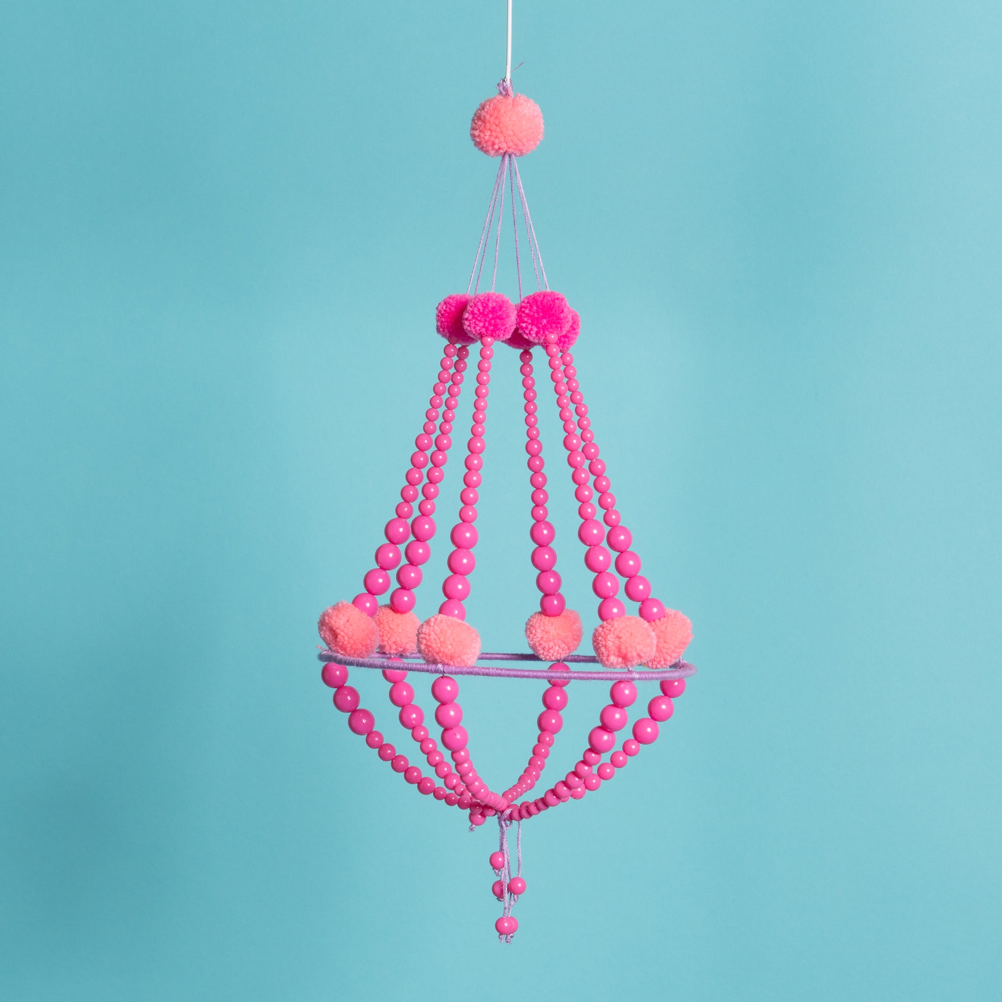 Handmade beaded chandelier Pink-Little Fish Co.