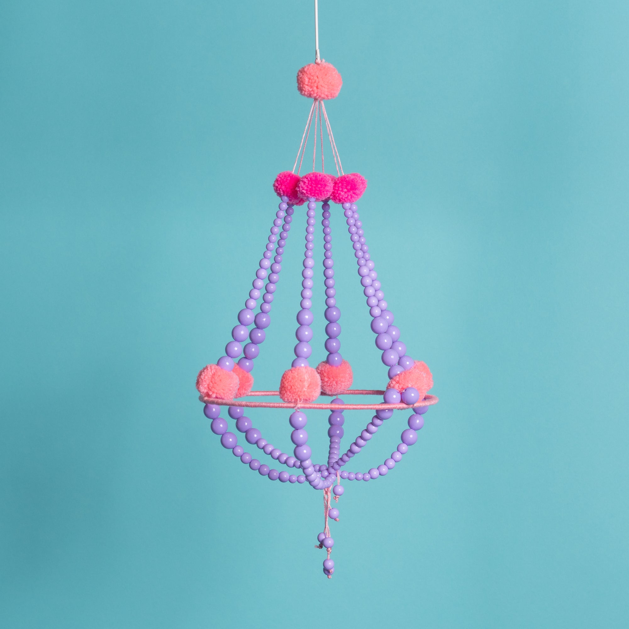 Handmade beaded chandelier Lilac-Little Fish Co.