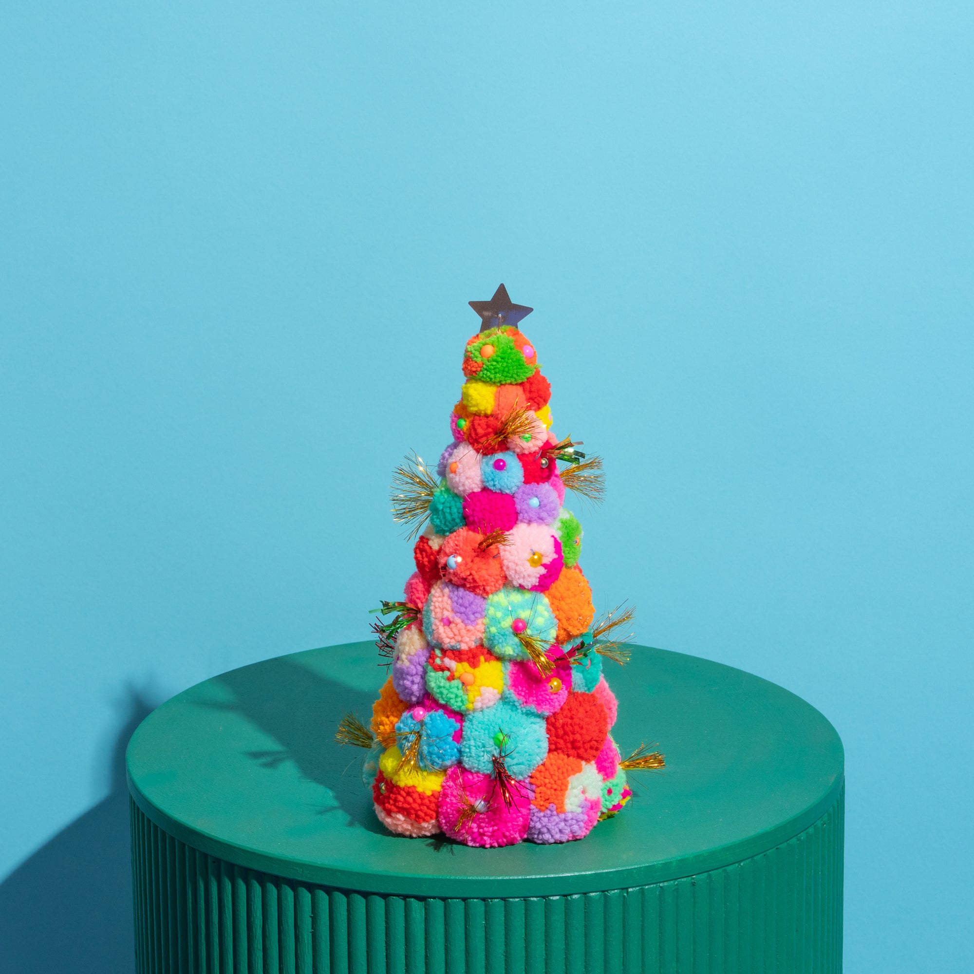 Pom Pom handmade tree Multi S/L-Little Fish Co.