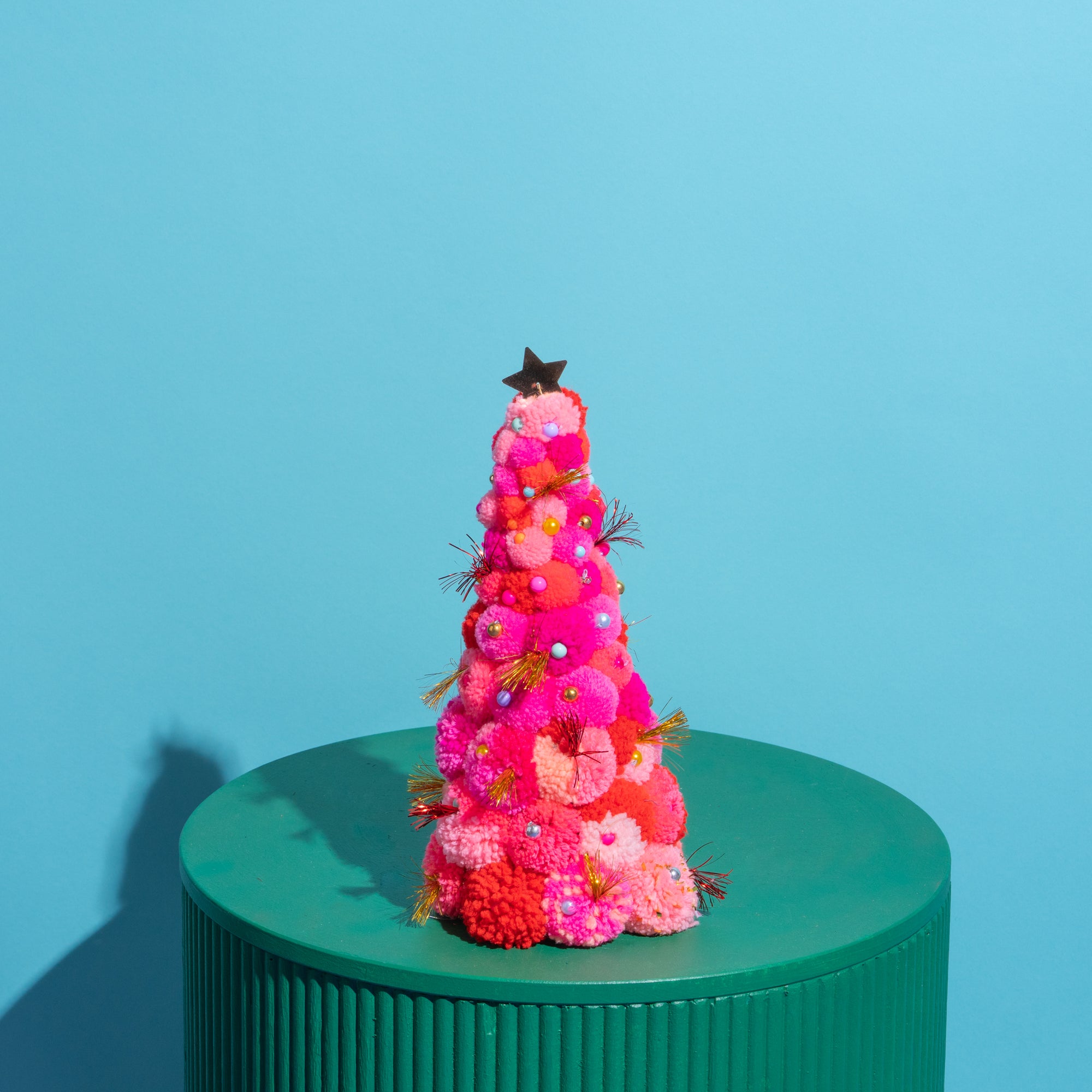 Pom Pom handmade tree Pink /Orange S/L-Little Fish Co.