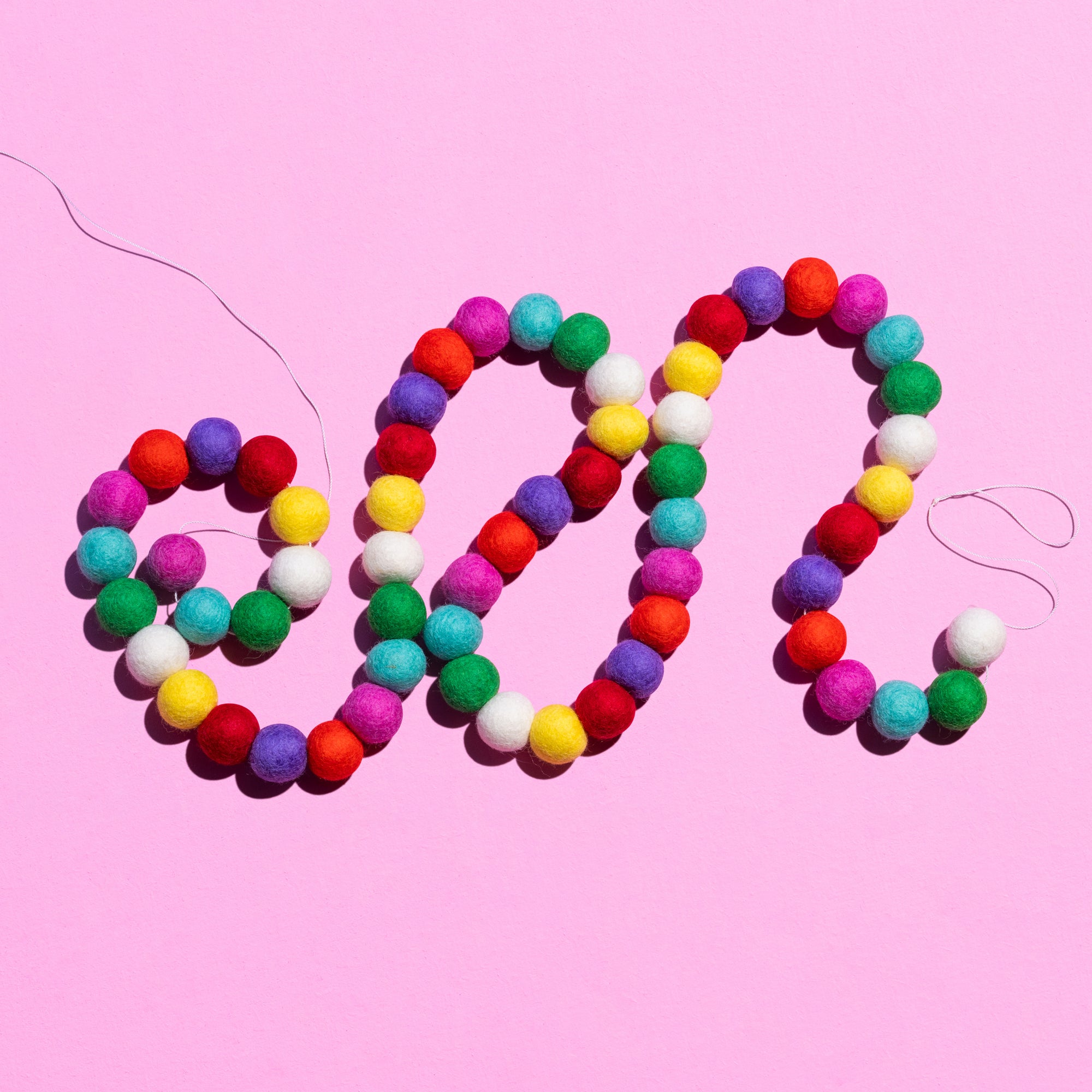 Fair Trade  Felt Ball Garland - Ice cream sundae