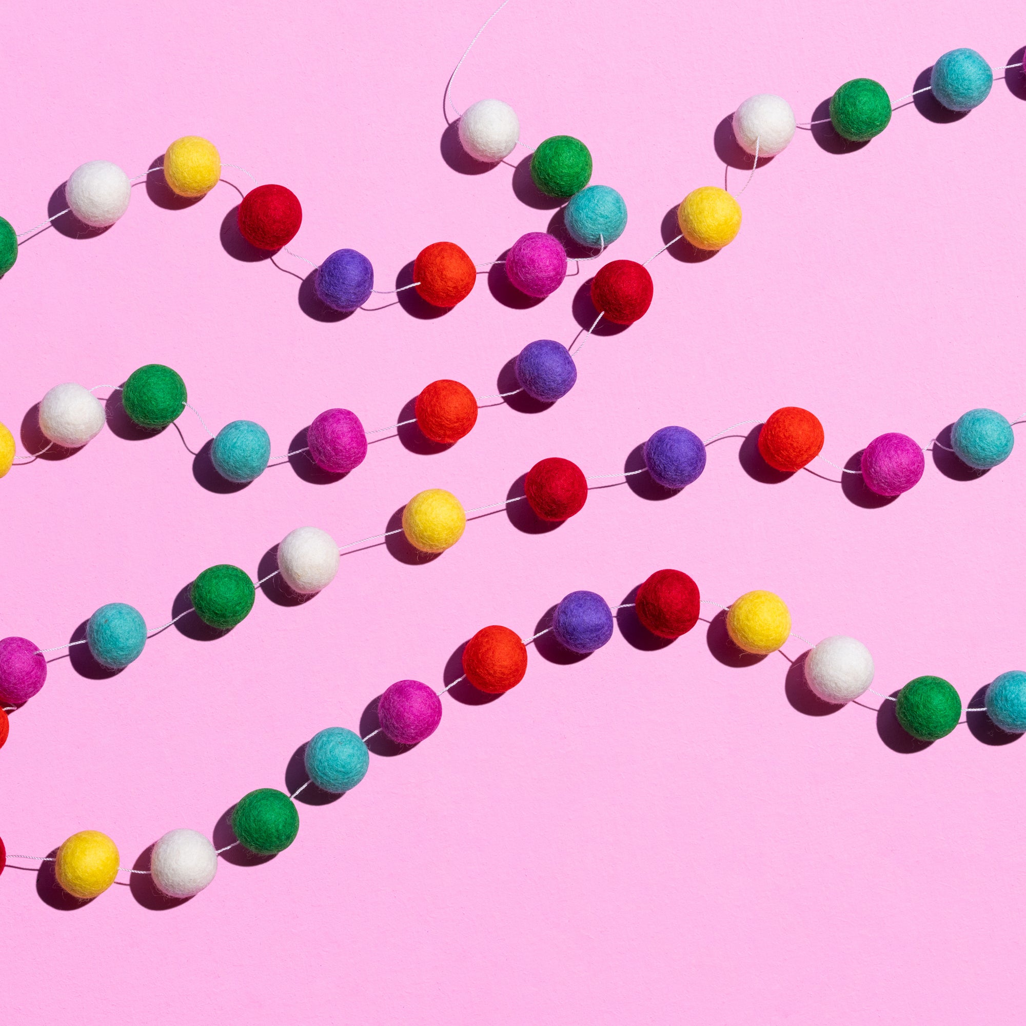 Fair Trade  Felt Ball Garland - Ice cream sundae