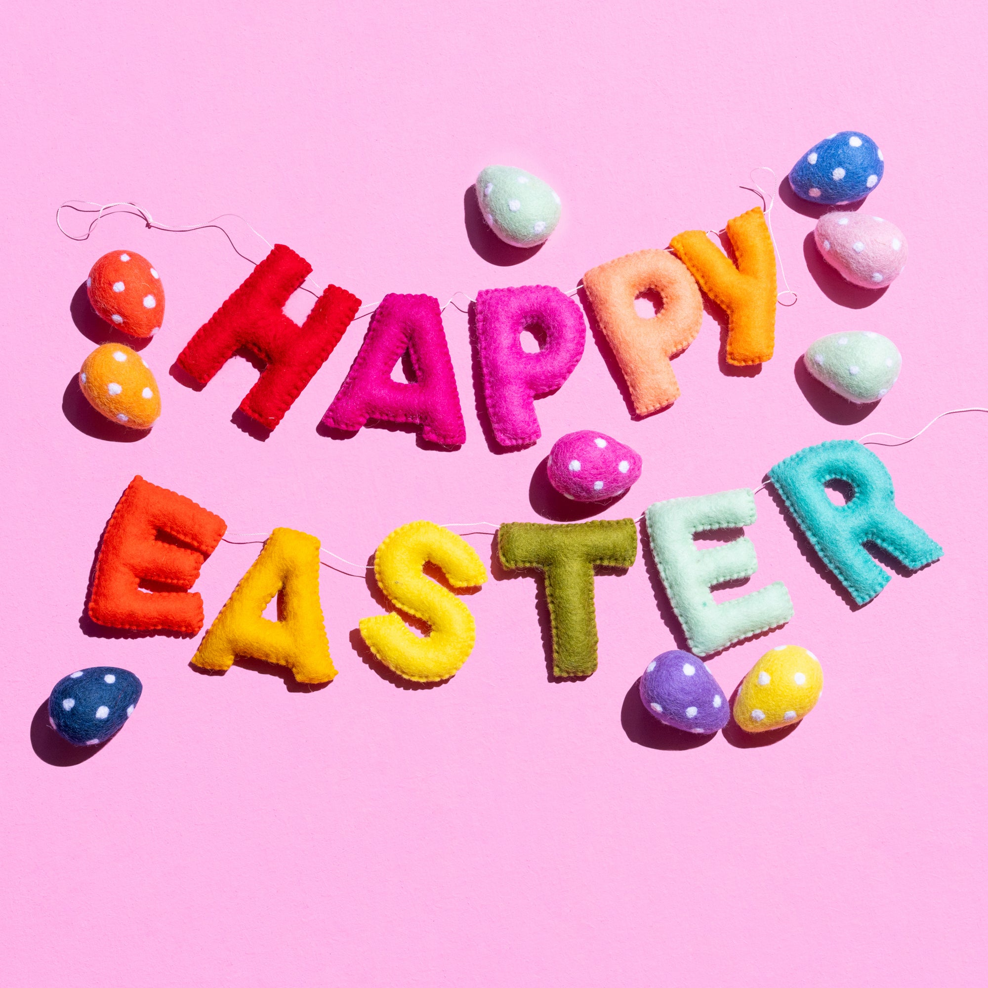 Fair Trade Happy Easter Garland - Colours assorted-Little Fish Co.