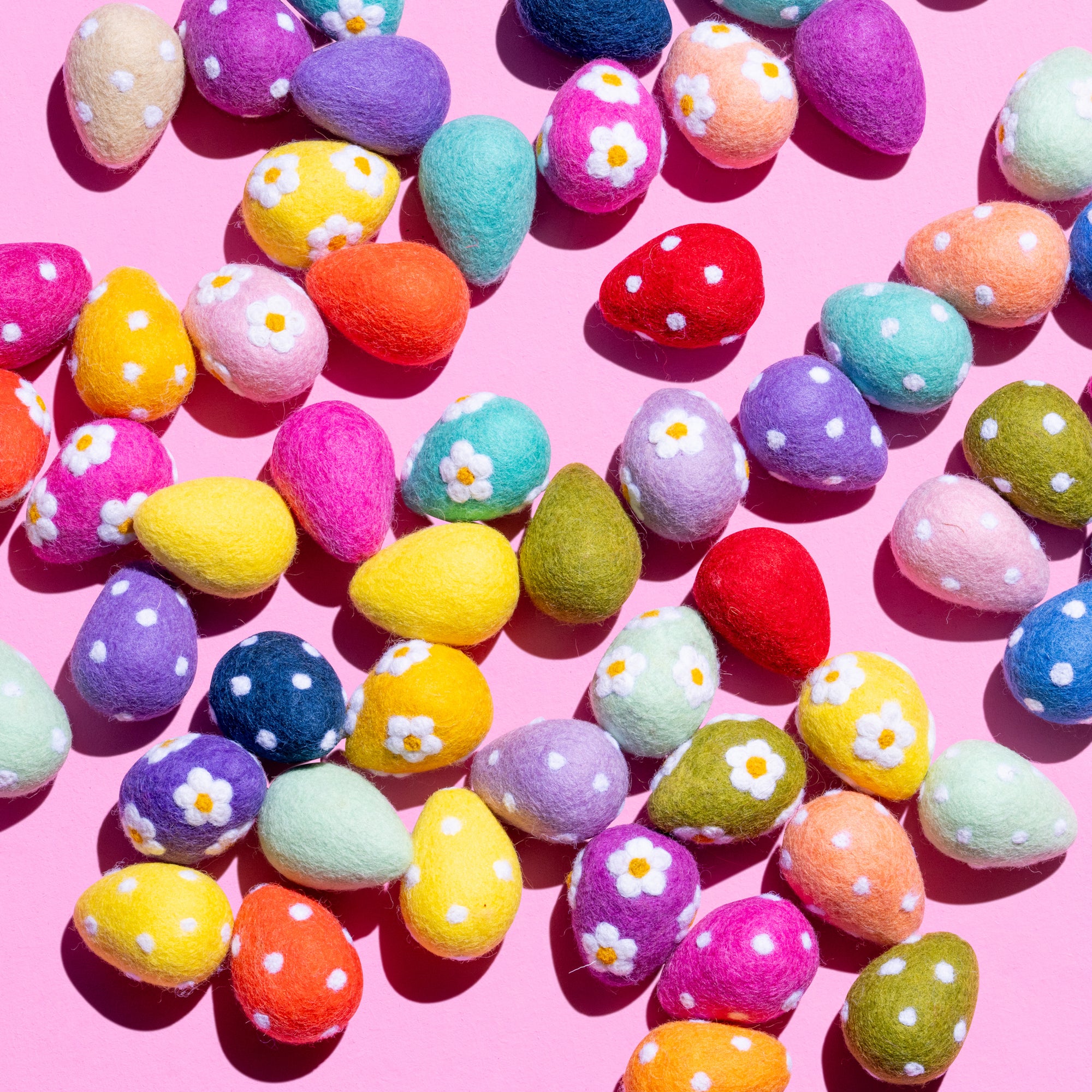 Fair Trade Spotty Felt Easter Eggs - Colours assorted-Little Fish Co.