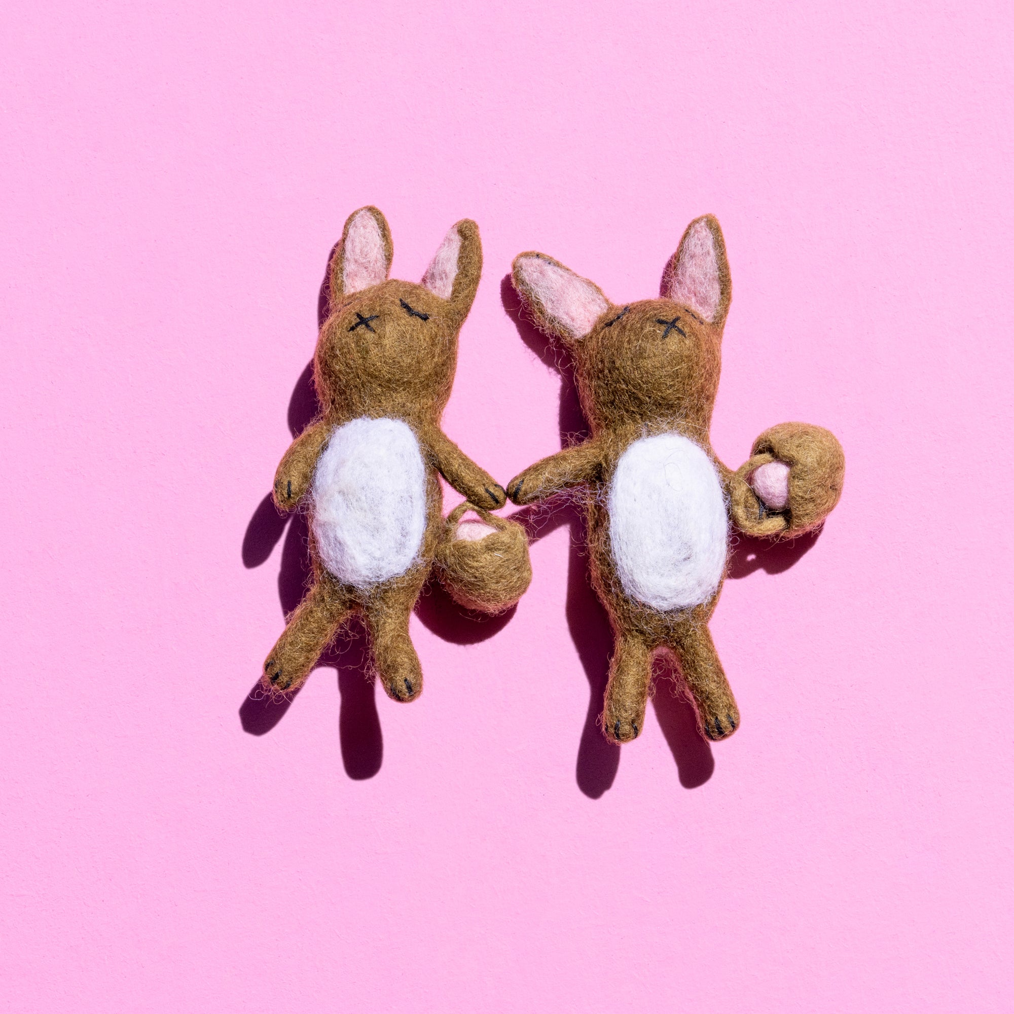 Fair Trade Handmade Felt Bunny with Basket-Little Fish Co.