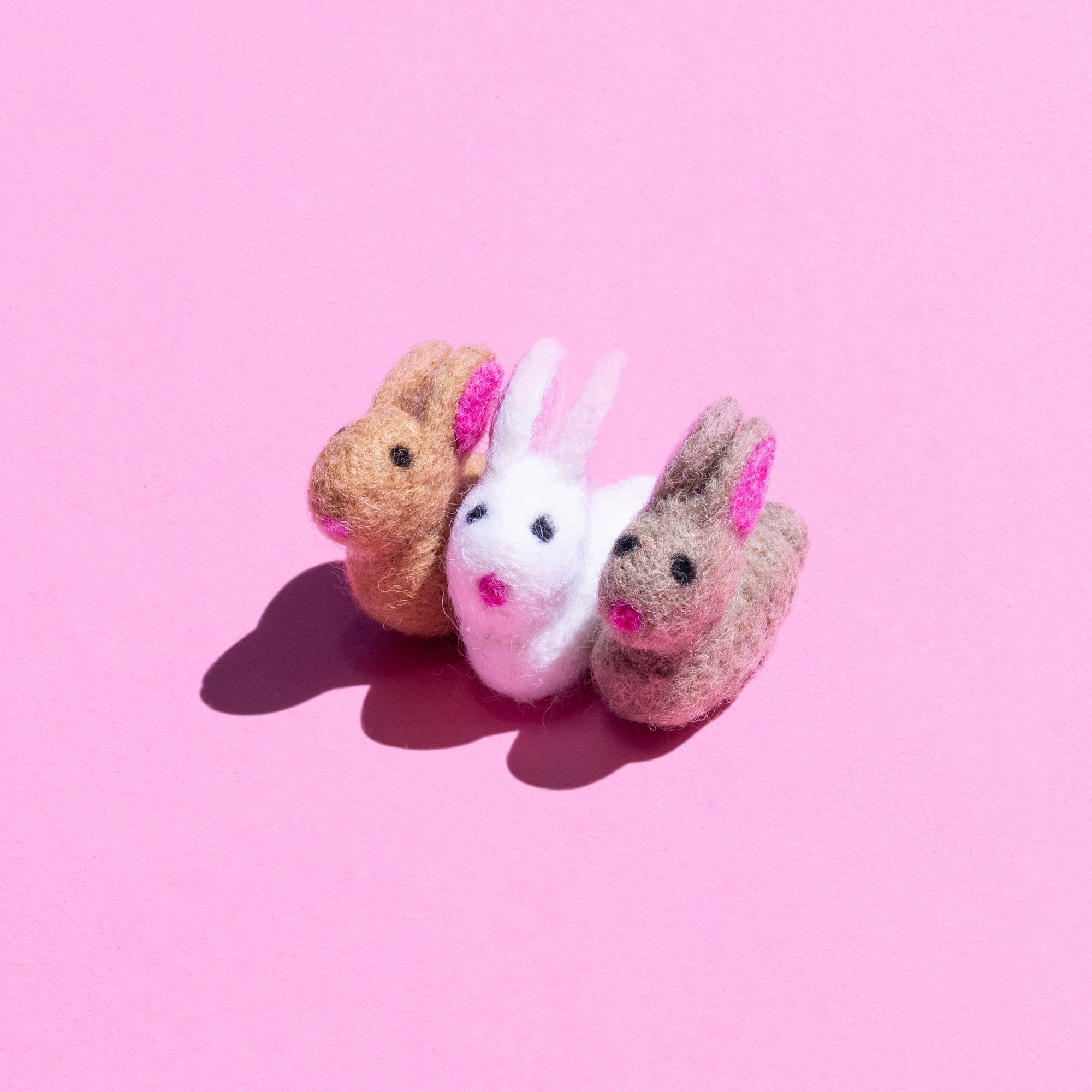 Fair Trade Handmade Felt Bunnies (Set of 3)-Little Fish Co.