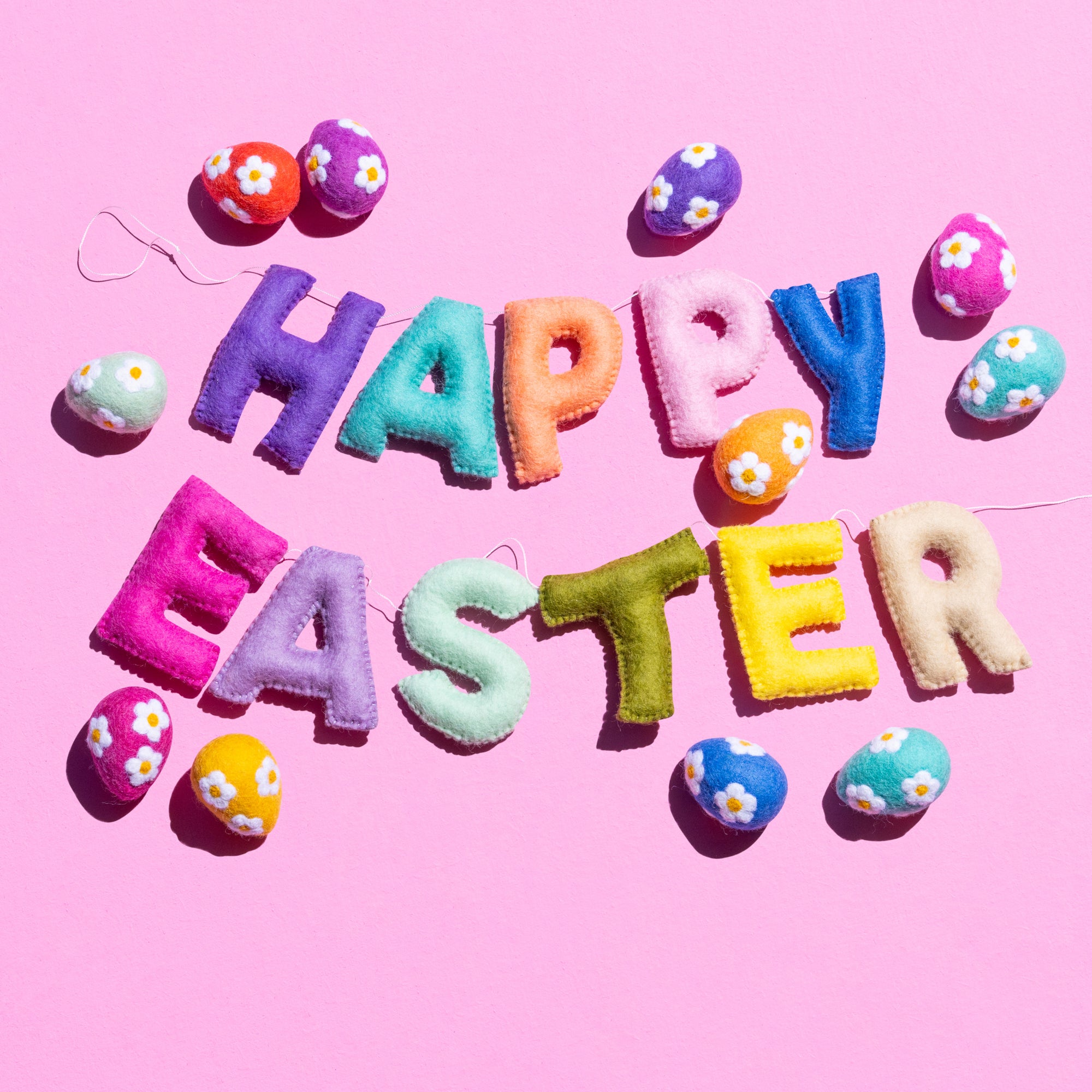 Fair Trade Happy Easter Garland - Colours assorted-Little Fish Co.