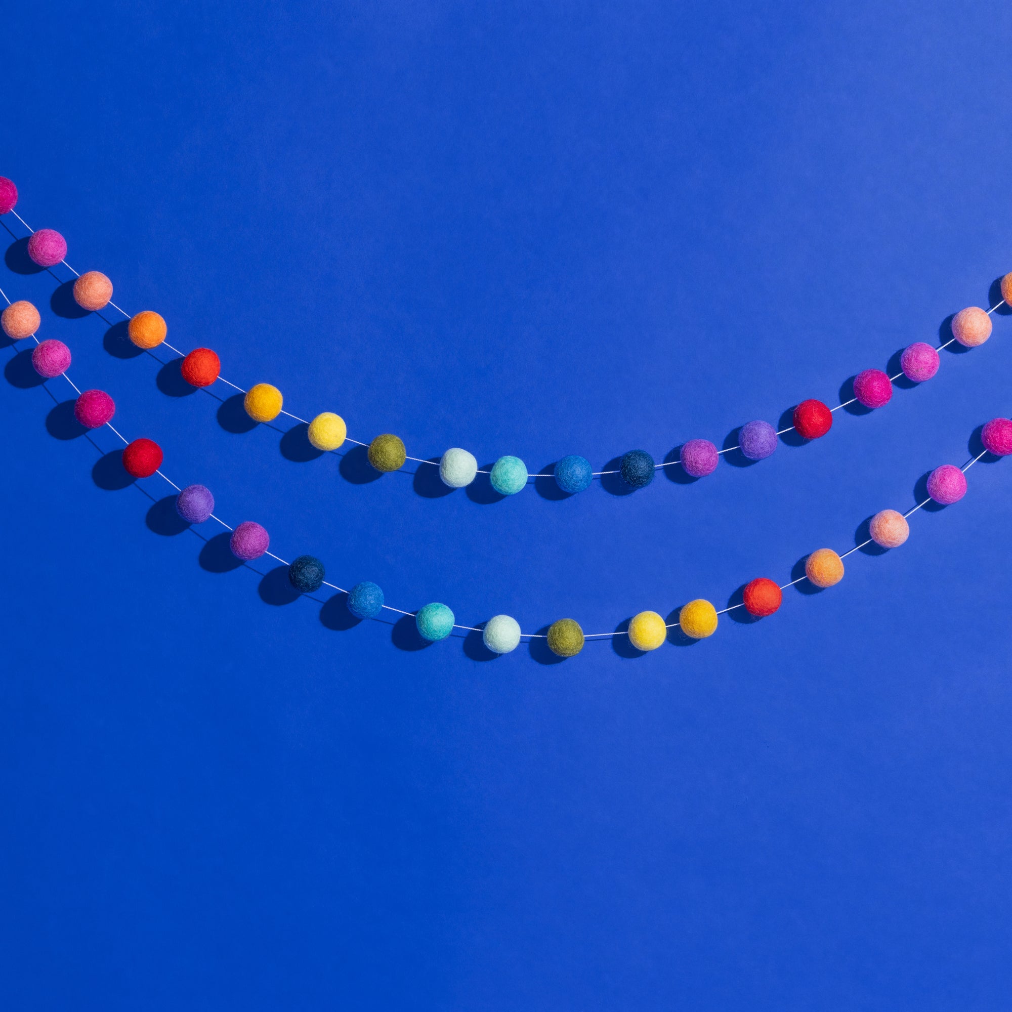 Fair Trade Felt Ball Garland - Rainbow-Little Fish Co.