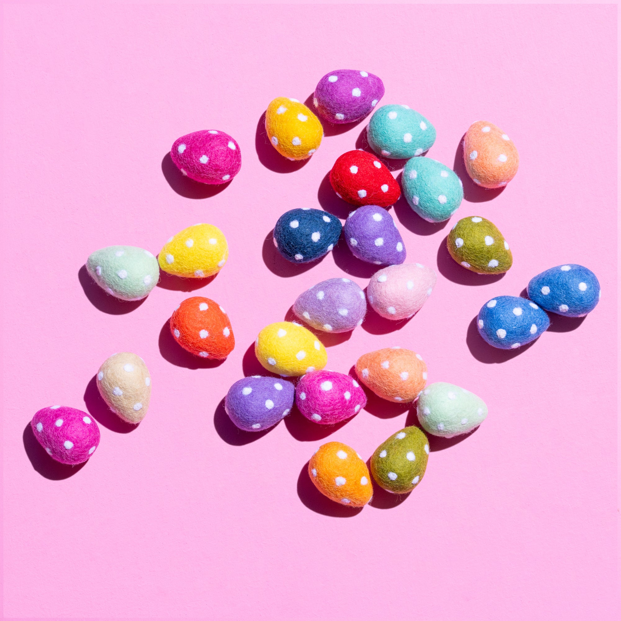 Fair Trade Spotty Felt Easter Eggs - Colours assorted-Little Fish Co.