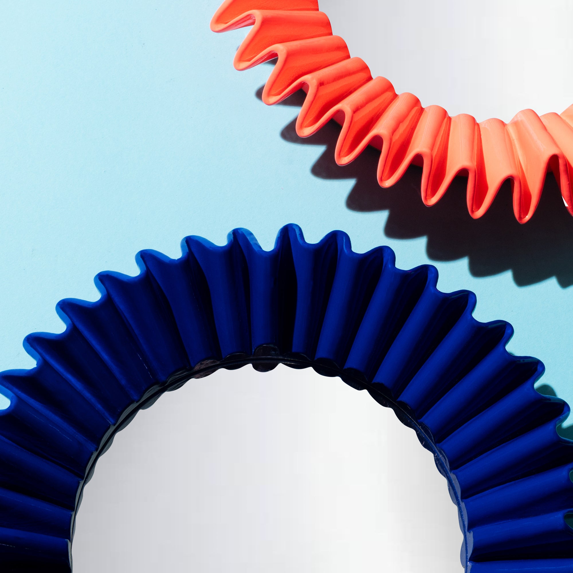 The Plaza crinkle mirror - Cobalt blue gloss Ship November-Little Fish Co.