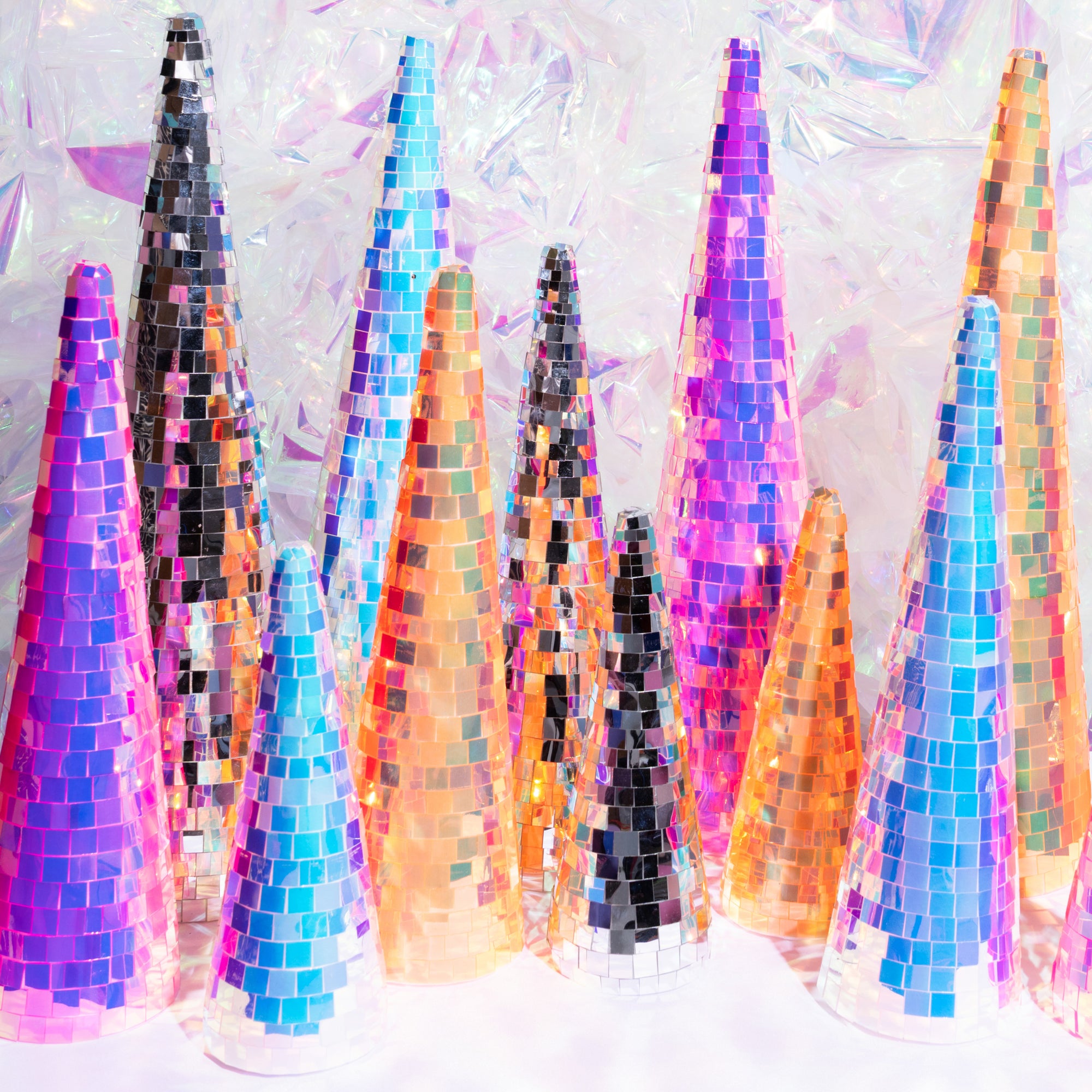 " Twinkle Tree" Family Set of 3 disco ball trees - Pink-Top 30 Christmas-Little Fish Co.