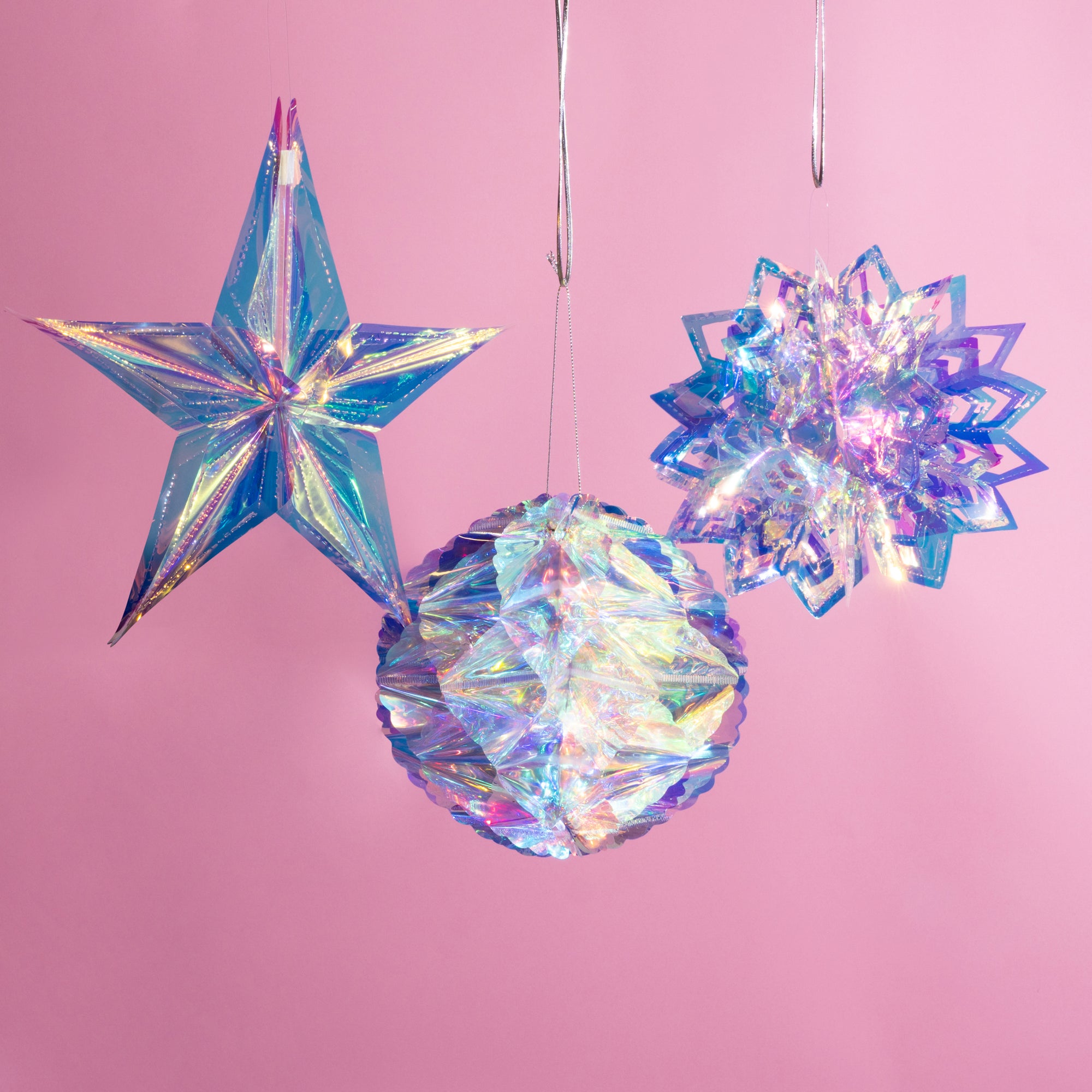 Hanging iridescent film decorations - styles various-Top 30 Christmas-Little Fish Co.