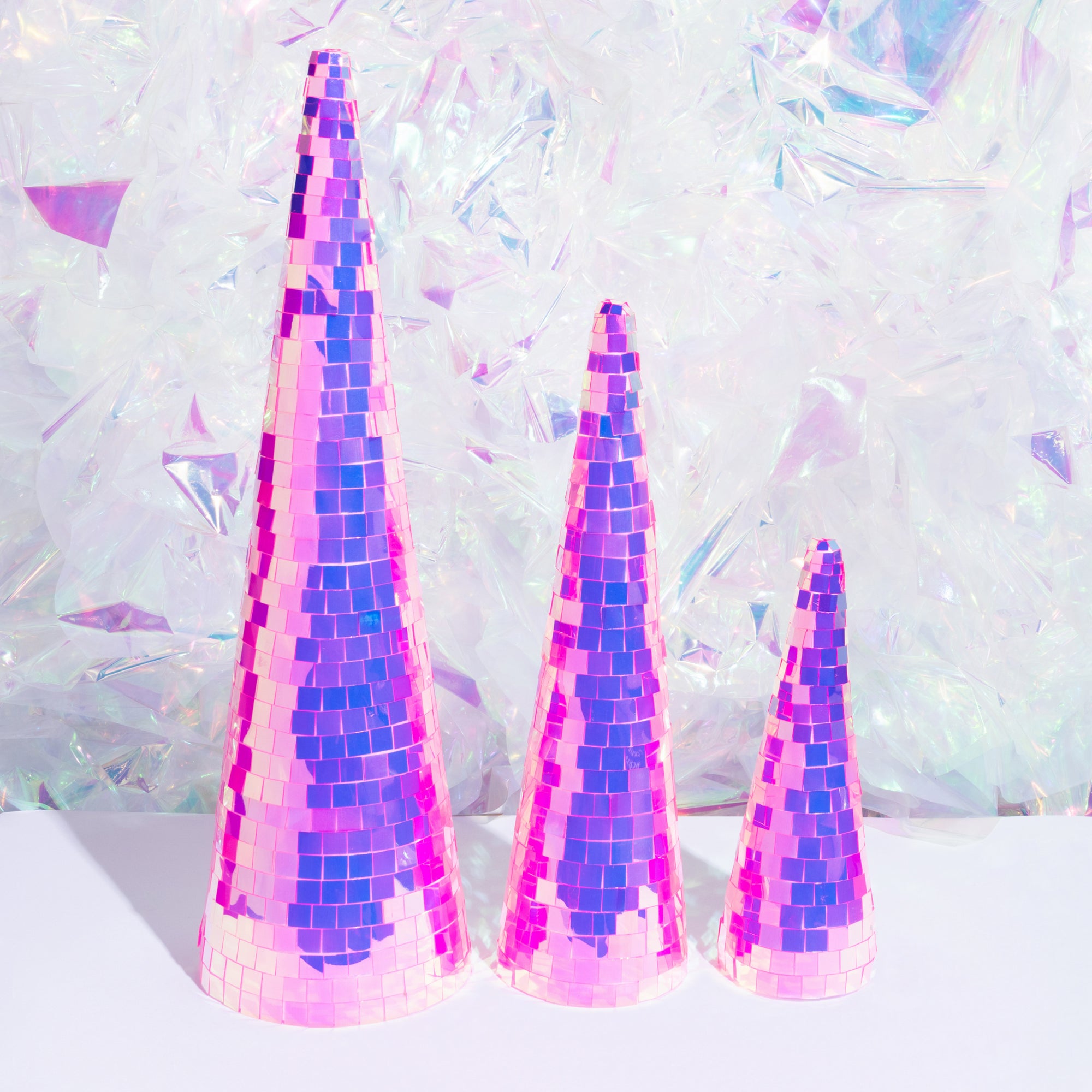 " Twinkle Tree" Family Set of 3 disco ball trees - Pink-Top 30 Christmas-Little Fish Co.