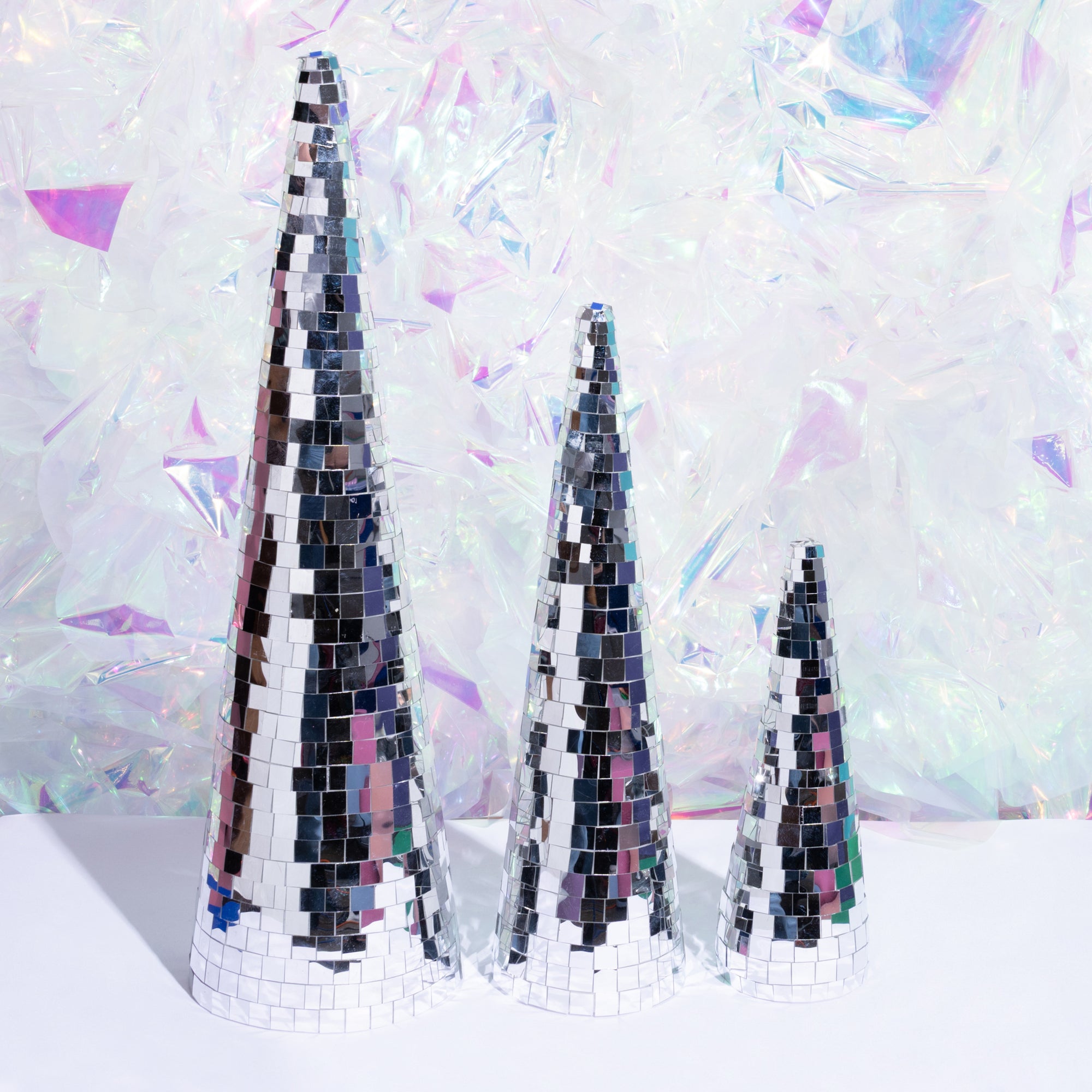 " Twinkle Tree" Family Set of 3 disco ball trees - Silver-Top 30 Christmas-Little Fish Co.